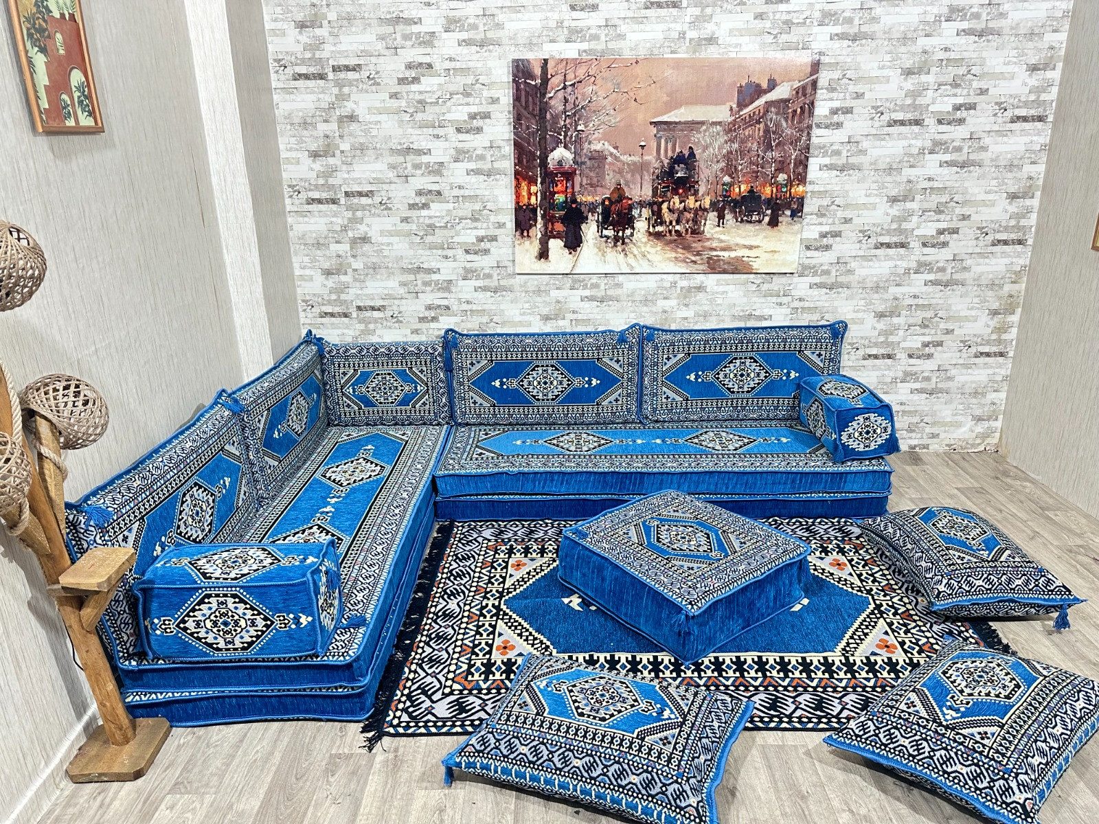 CaddeBuy Sofa Marokkanisches Sofa, Kelim, Sark Kösesi, Orientalische Sitzecke, 16 Teile