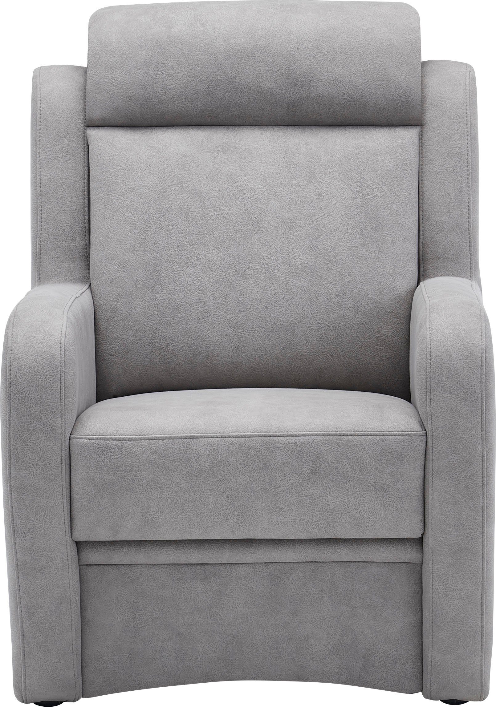 VILLA Sitzhöhe Polstergarnitur und 49 2x Sessel, Set BECK Kopfteilverstellung, in (3-tlg), 3-Sitzer aus Varese,