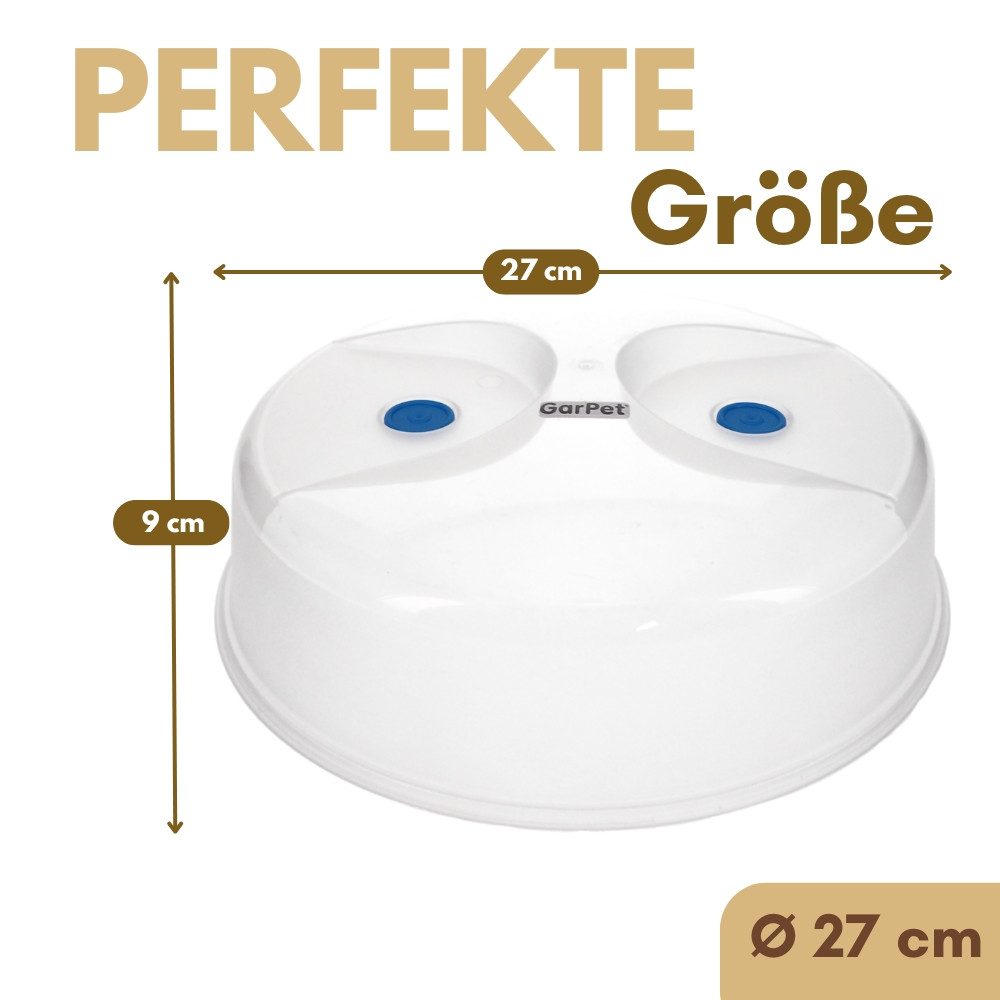 GarPet Mikrowellenbehälter 2er Set Mikrowellenhaube 27 cm Mikrowellen Abdeckung Deckel Cover