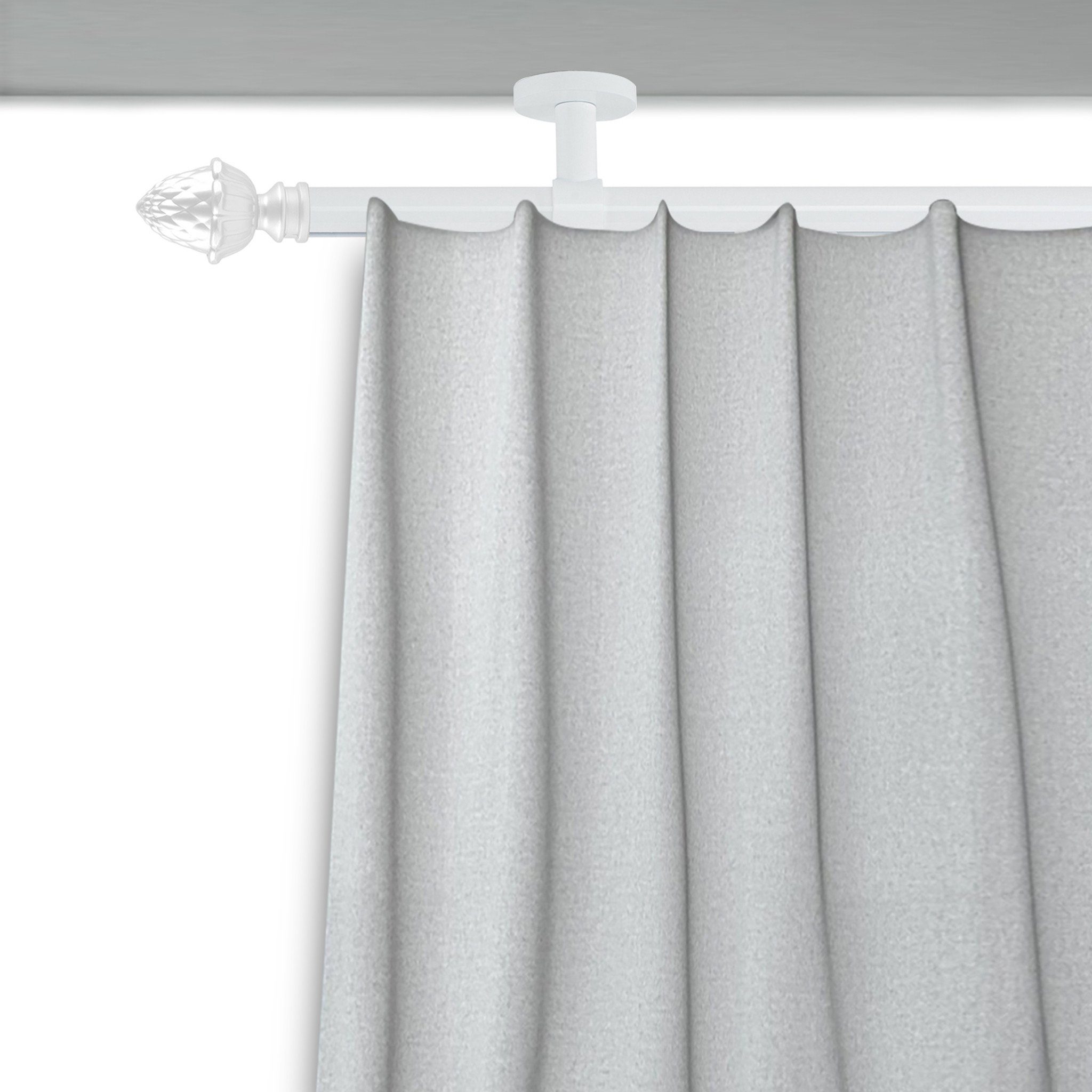 SN DECO GROUP Gardinenstange Innenlaufgarnitur Nantes, Ø 19 mm, 1-läufig, Fixmaß, Verschraubt, Aluminium, Komplettset