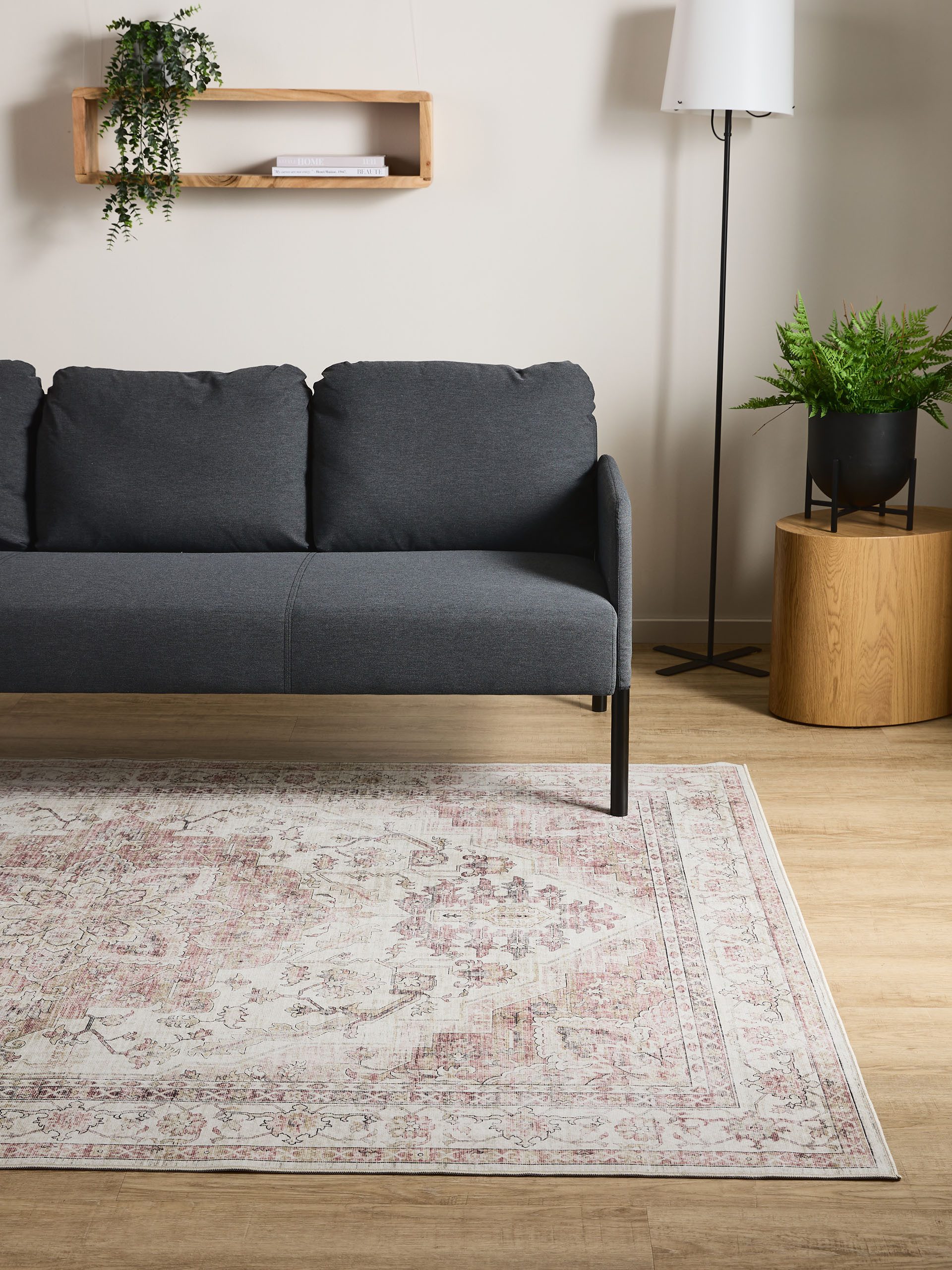 Interiyou Teppich Gent, Rechteckig, Höhe: 5 mm, Vintage Kurzflor für Wohnzimmer, Schlafzimmer, waschbar, pflegeleicht