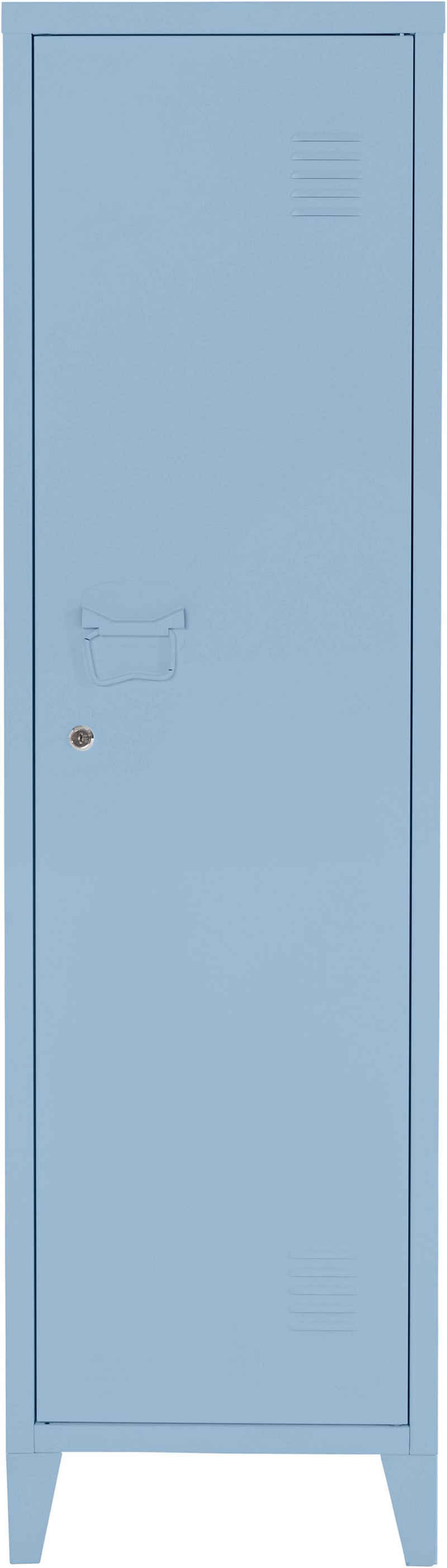 andas Midischrank »Jensjorg« Midischrank aus pflegeleitem Metall in minimalistishes Design, mit 2 x Einlegeböden hinter der Tür, mit Schlüssel in verschiedenen Farbvarianten erhältlich, Höhe 137 cm