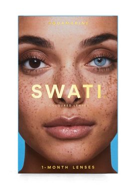 Swati Farblinsen Swati farbige Kontaktlinsen (blaue 1-Monats-Linsen ohne Sehstärke)