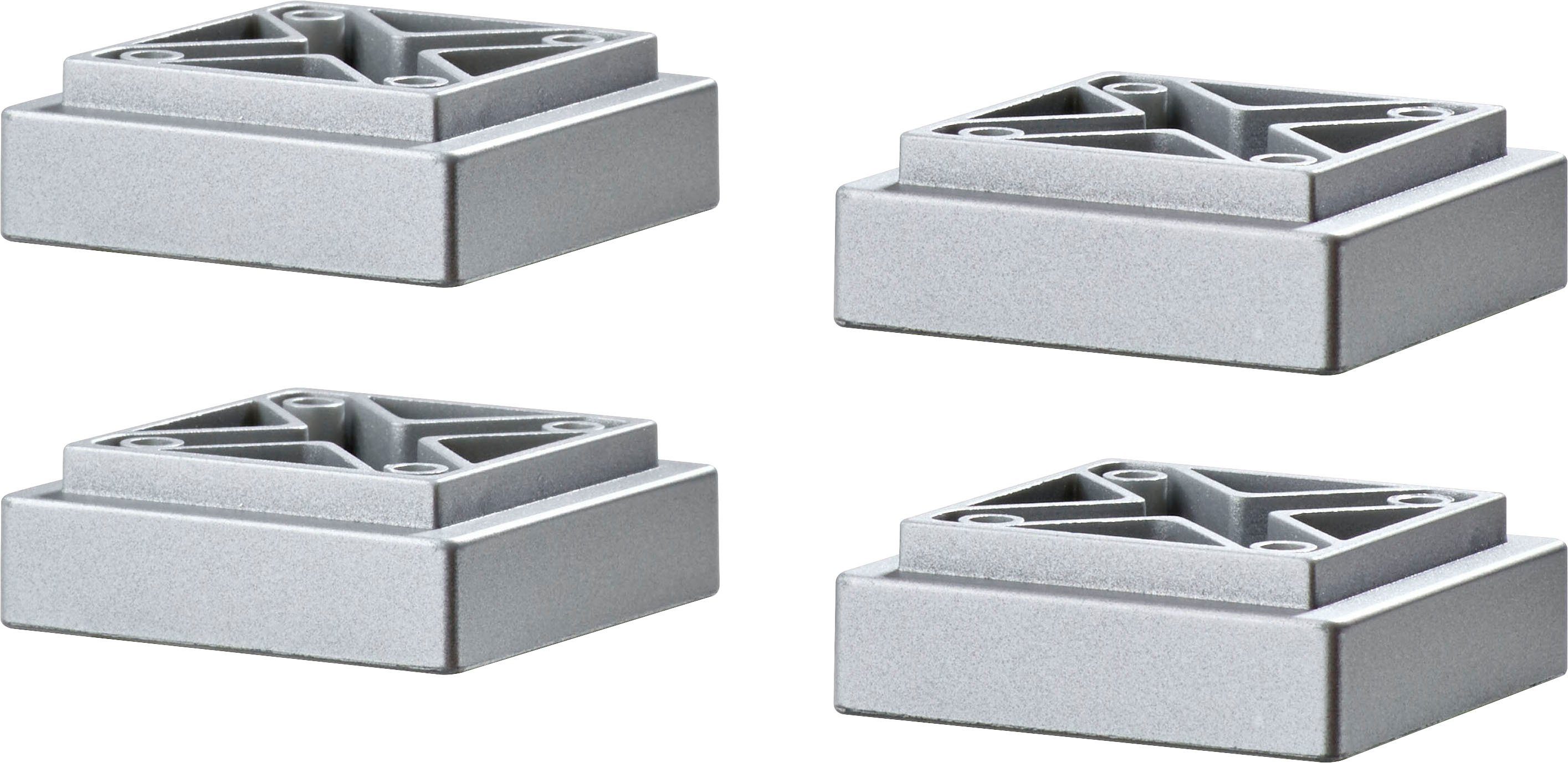 Saphir Möbelfuß Quickset Fuß-Set, 4er Set Sockelfüße, Silber matt, 2 cm hoc günstig online kaufen