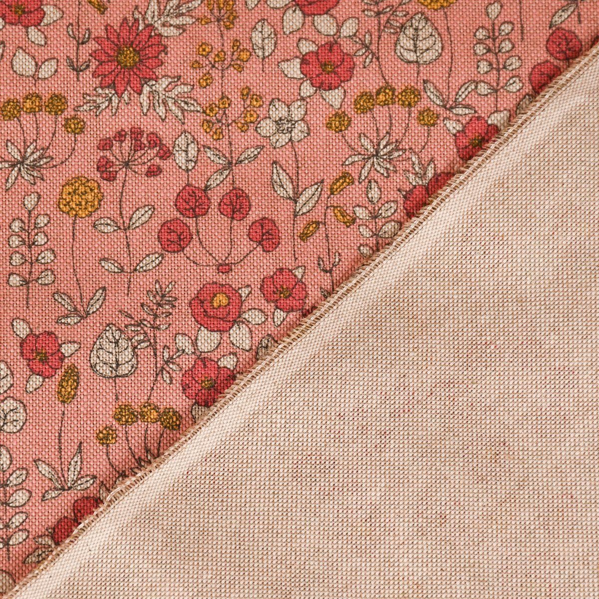 Vorhang SCHÖNER LEBEN. Vorhang made Germany, (1 SCHÖNER Smokband St), Baumwolle, LEBEN., in natur rosa handmade, blickdicht, Wiesenblumen Lovely gelb vorgewaschen 245c, Flower