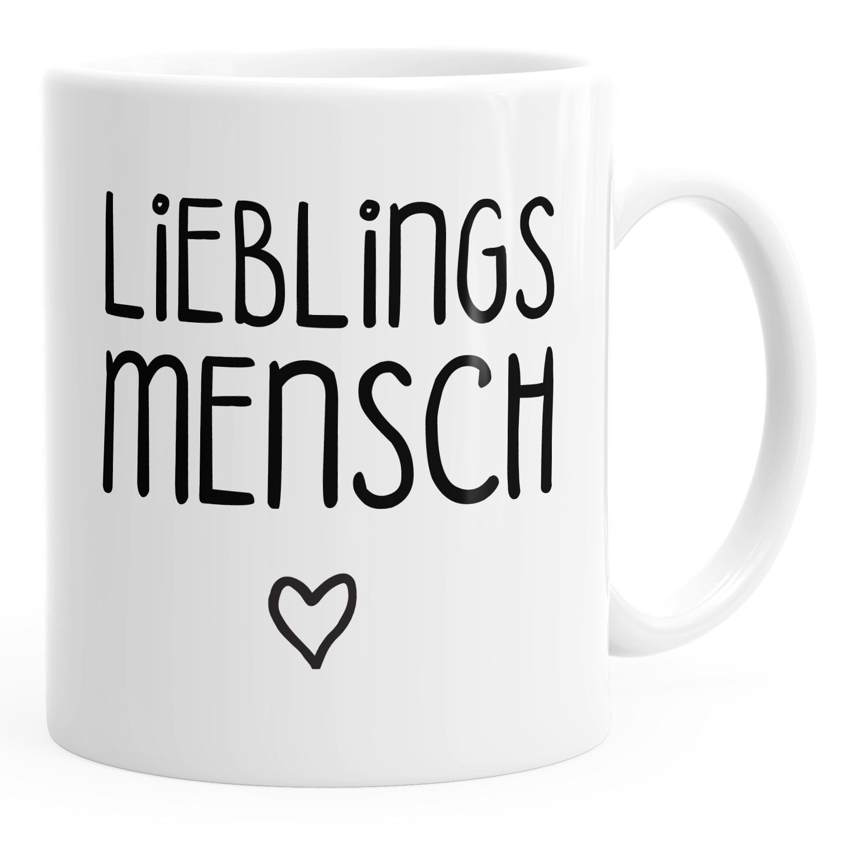 MoonWorks Tasse Lieblingsmensch Kaffee-Tasse schwarz glänzend MoonWorks®, Keramik