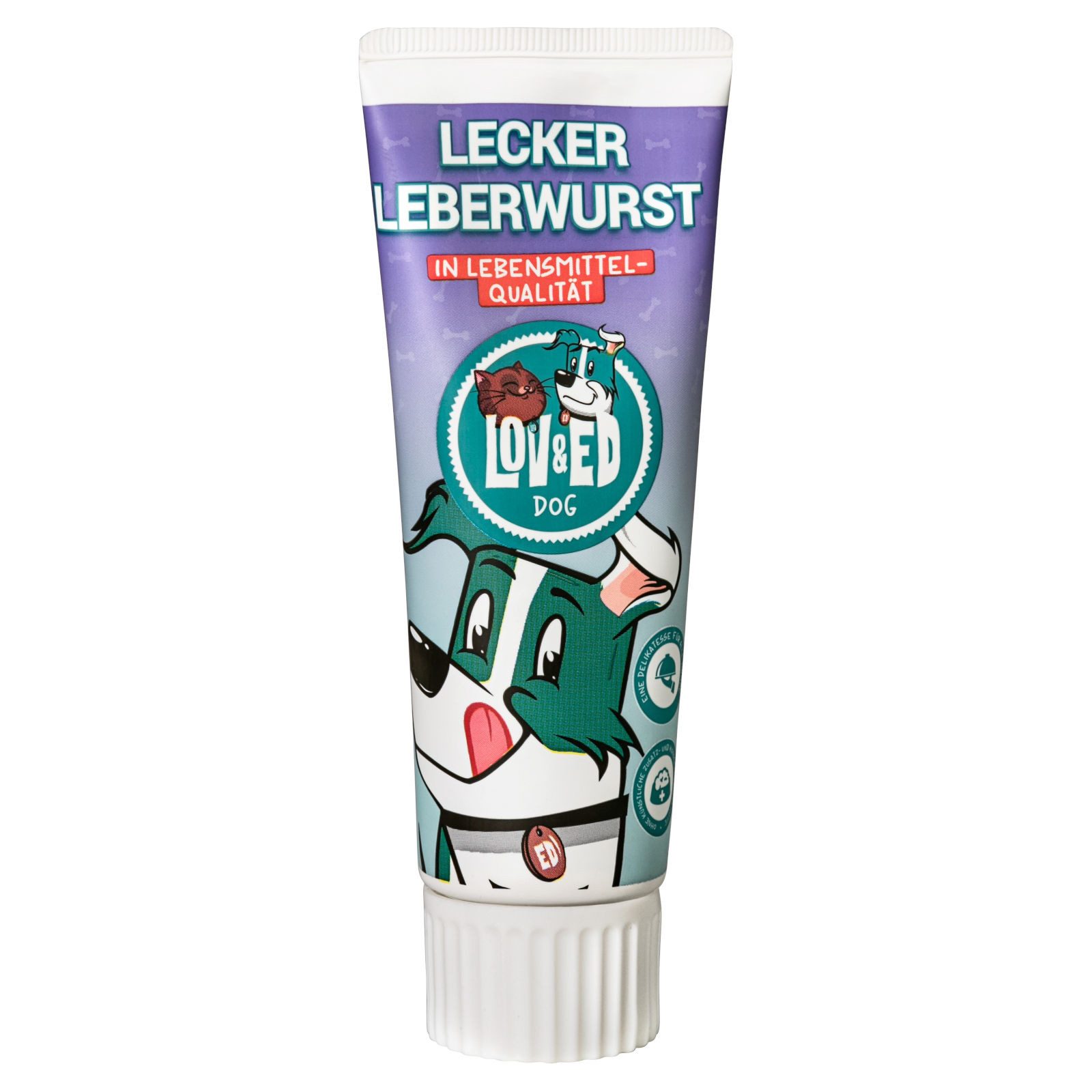 Lov&Ed Lecker Leberwurst für Hunde, 75g, Lebensmittelqualität, Ergänzungsfuttermittel für: Hund