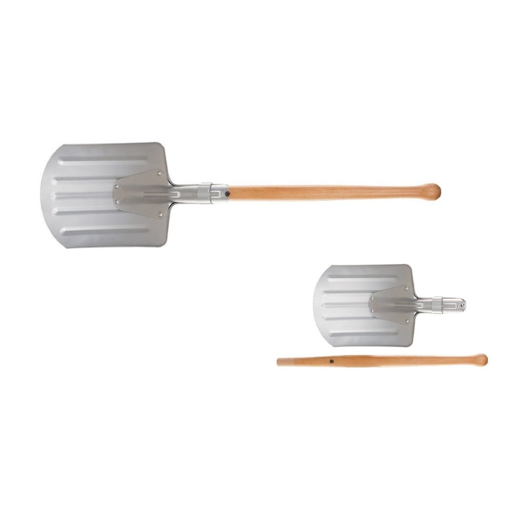 MFH Schaufel Norw. Schneeschaufel, teilbar, Alu/Holz, (Set), werkzeugfreie Schnellmontage des Holzstieles