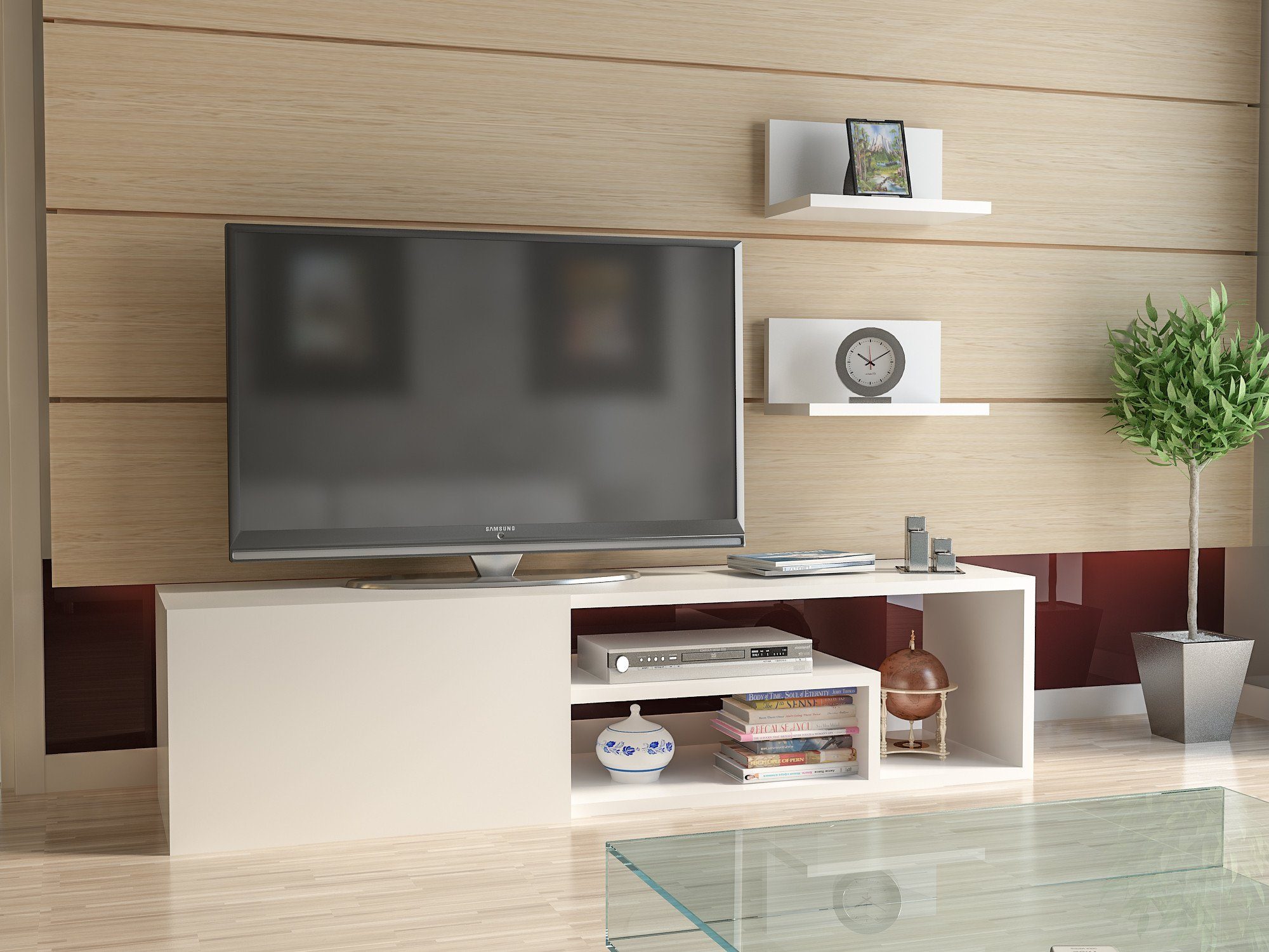 Skye Decor TV-Schrank Schränke, 29,3x120x29,6 cm, 100% Melaminbeschichtete Partikelplatte