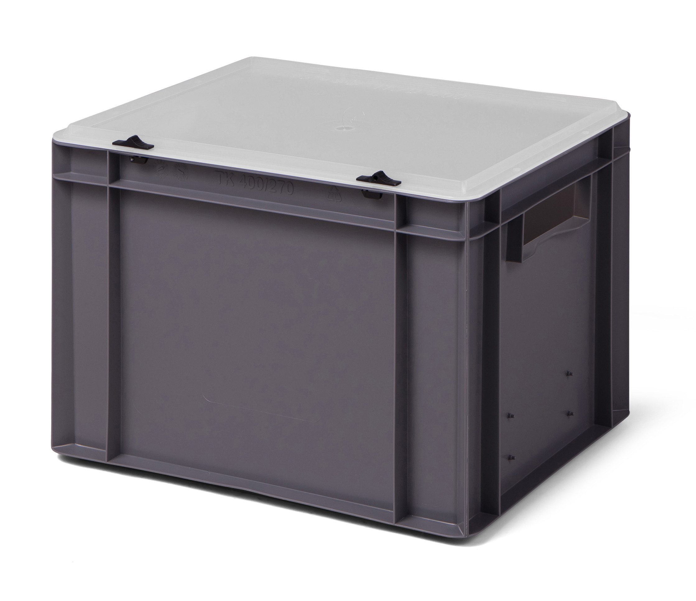 1a-Topstore Aufbewahrungsbox Designbox Eurobox Stapelbox mit transparentem Deckel, stapelbar, stabil