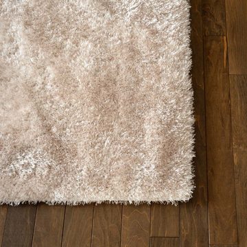 Hochflor-Teppich SOFI - Schadstofffrei & Fußbodenheizung geeignet, HOME DELUXE, rechteckig, Höhe: 43 mm, I Langflor, flauschiger Teppich