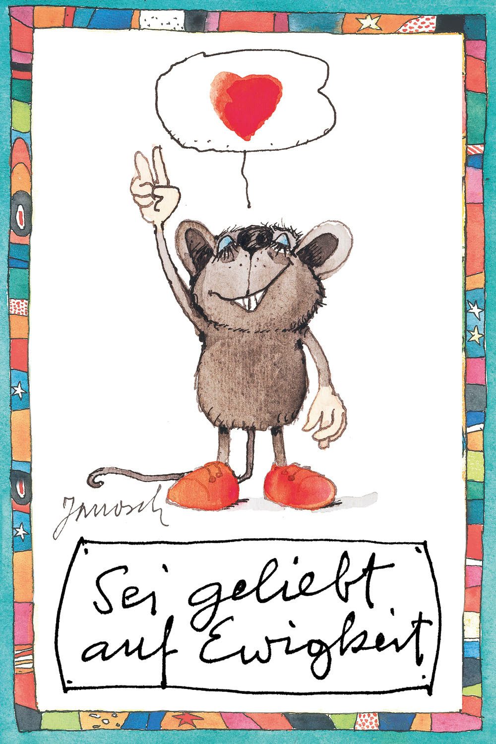 LuckyLinde Leinwandbild Sei geliebt auf Ewigkeit, Figuren, Filmfiguren, Herzbilder, Herzen, Motivationsbilder, Mäuse, Schriftzug, Sprüche, Tiere, little star (1 St), Exklusive JANOSCH Kindermotive