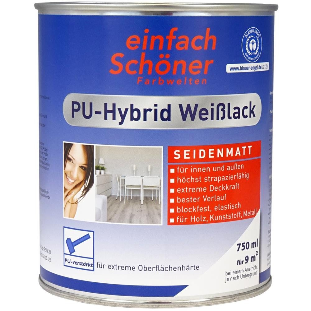 Wilckens Farben Weißlack einfach Schöner PU-Hybrid, seidenmatt, 750 ml