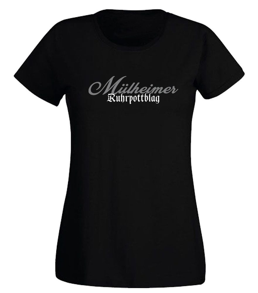 G-graphics T-Shirt Mülheimer Ruhrpottblag Slim-fit Damen T-Shirt mit Ruhrgebietsmotiv