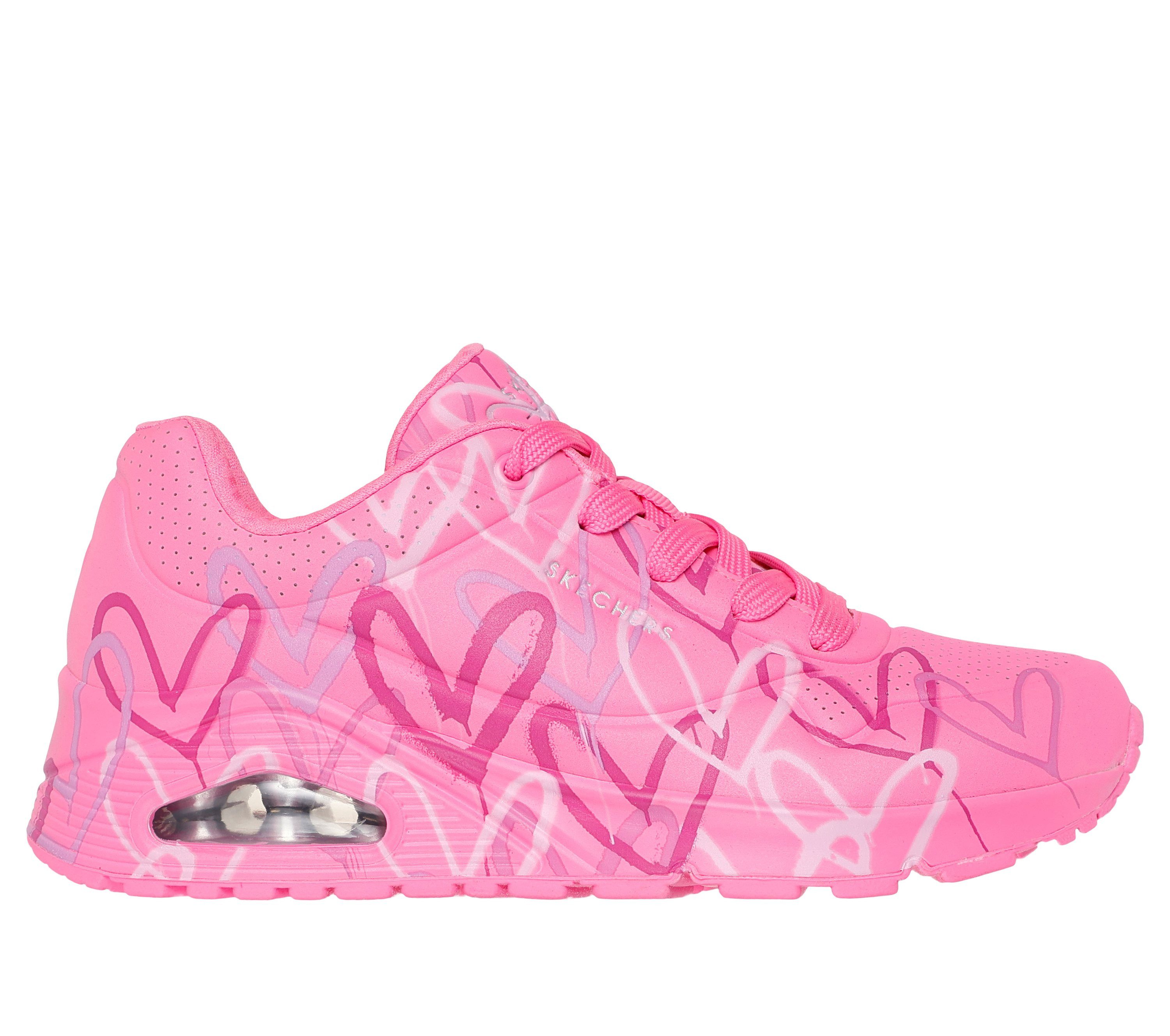 Skechers UNO-SPREAD THE LOVE Wedgesneaker Freizeitschuh, Halbschuh, Schnürschuh mit coolem Graffiti-Print