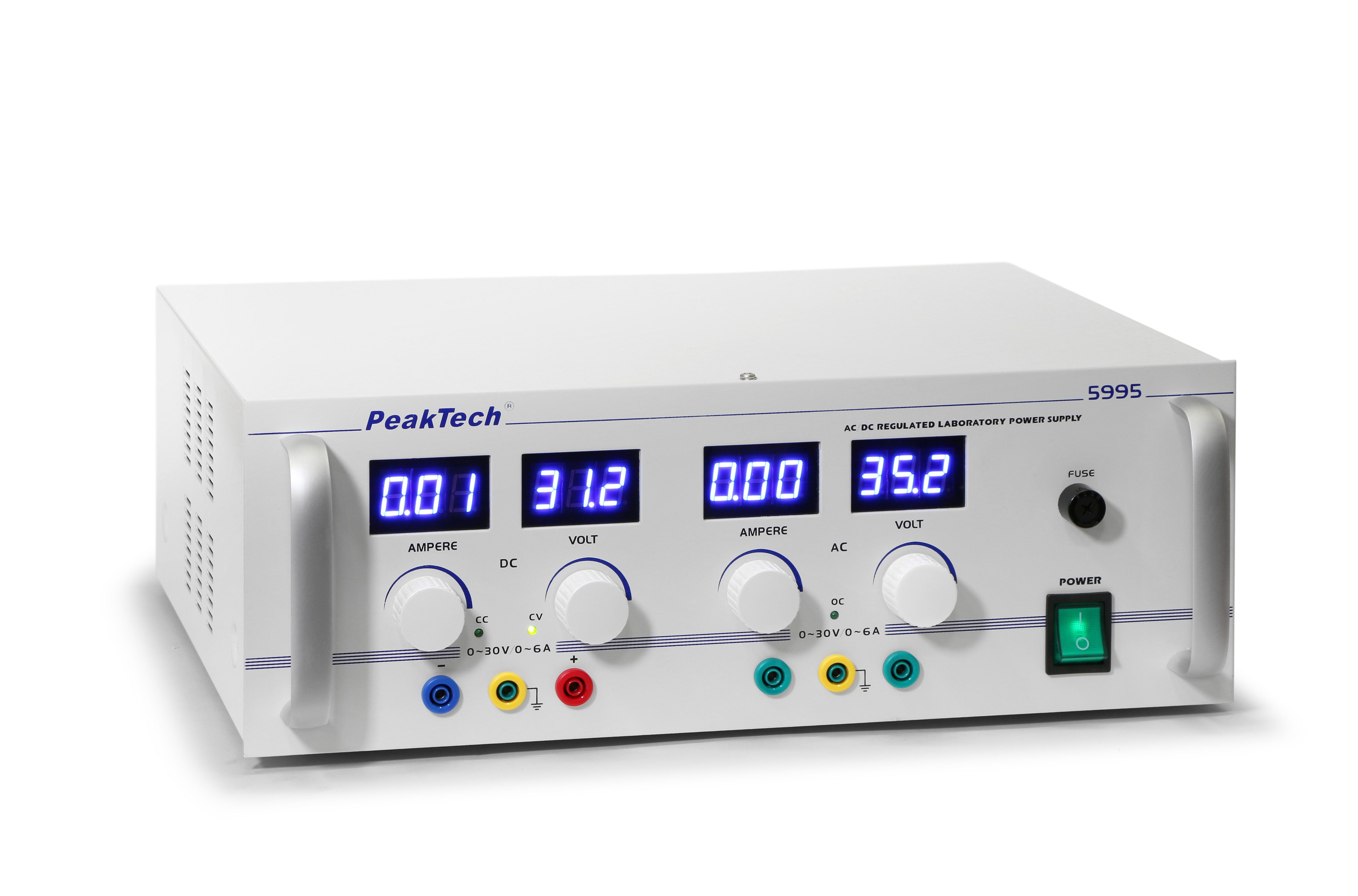 PeakTech AC/DC Labornetzgerät 0 - 30 V/0 - 6 A Labor-Netzteil