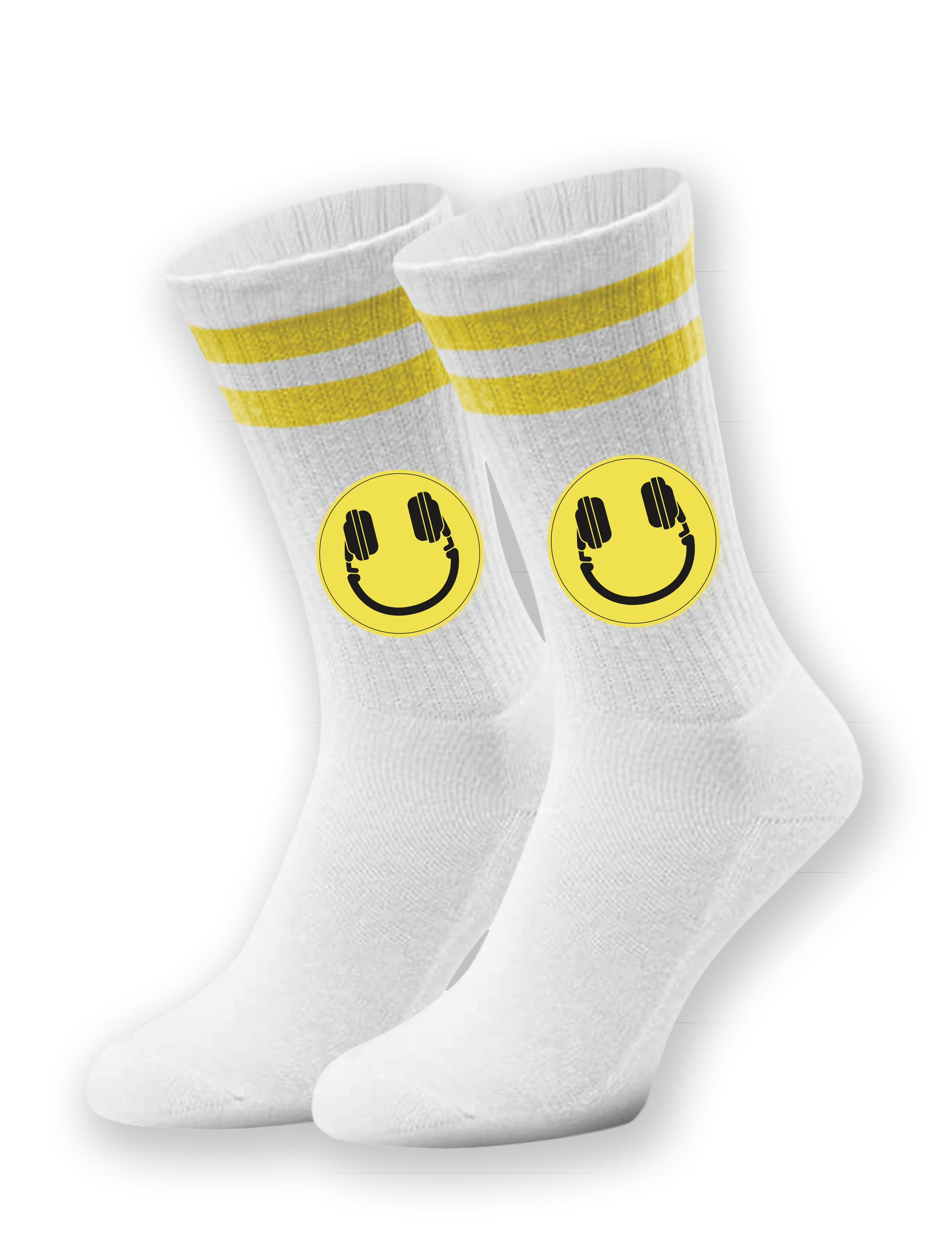Youth Designz Tennissocken Headset Smile Unisex Socken Geschenk mit verstärkter Verse und Zehenbereich