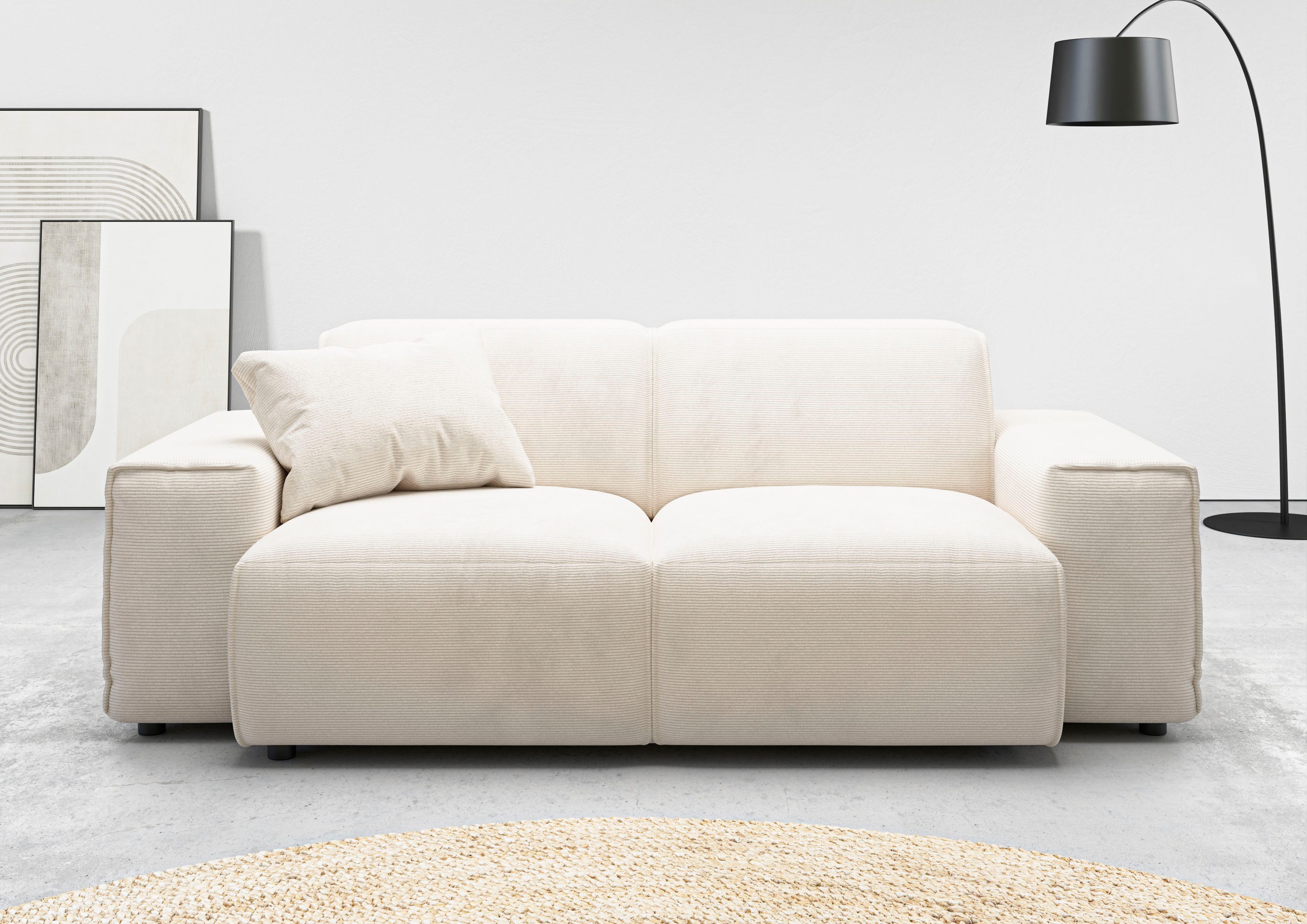 Home affaire 2-Sitzer Glimminge auch in Breitcord + Feincord + Easy care-Bezug, besondere Kedernähte, Zierkissen