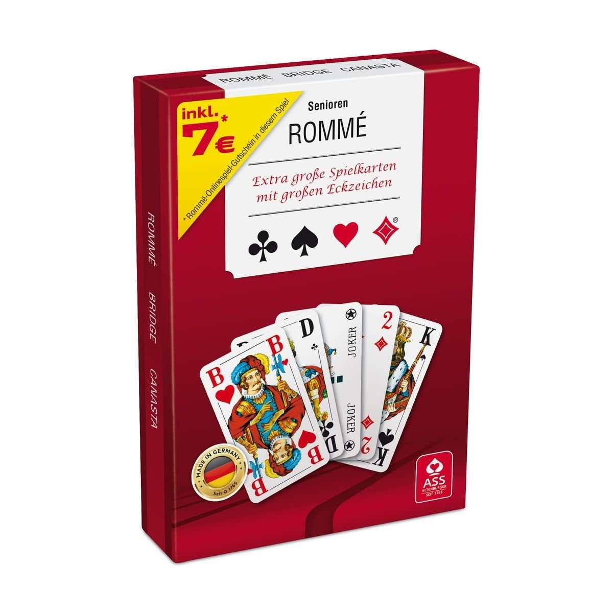 Senioren Romme Extra große Ziffern und Buchstaben Spielkarten 2x 55Blatt 