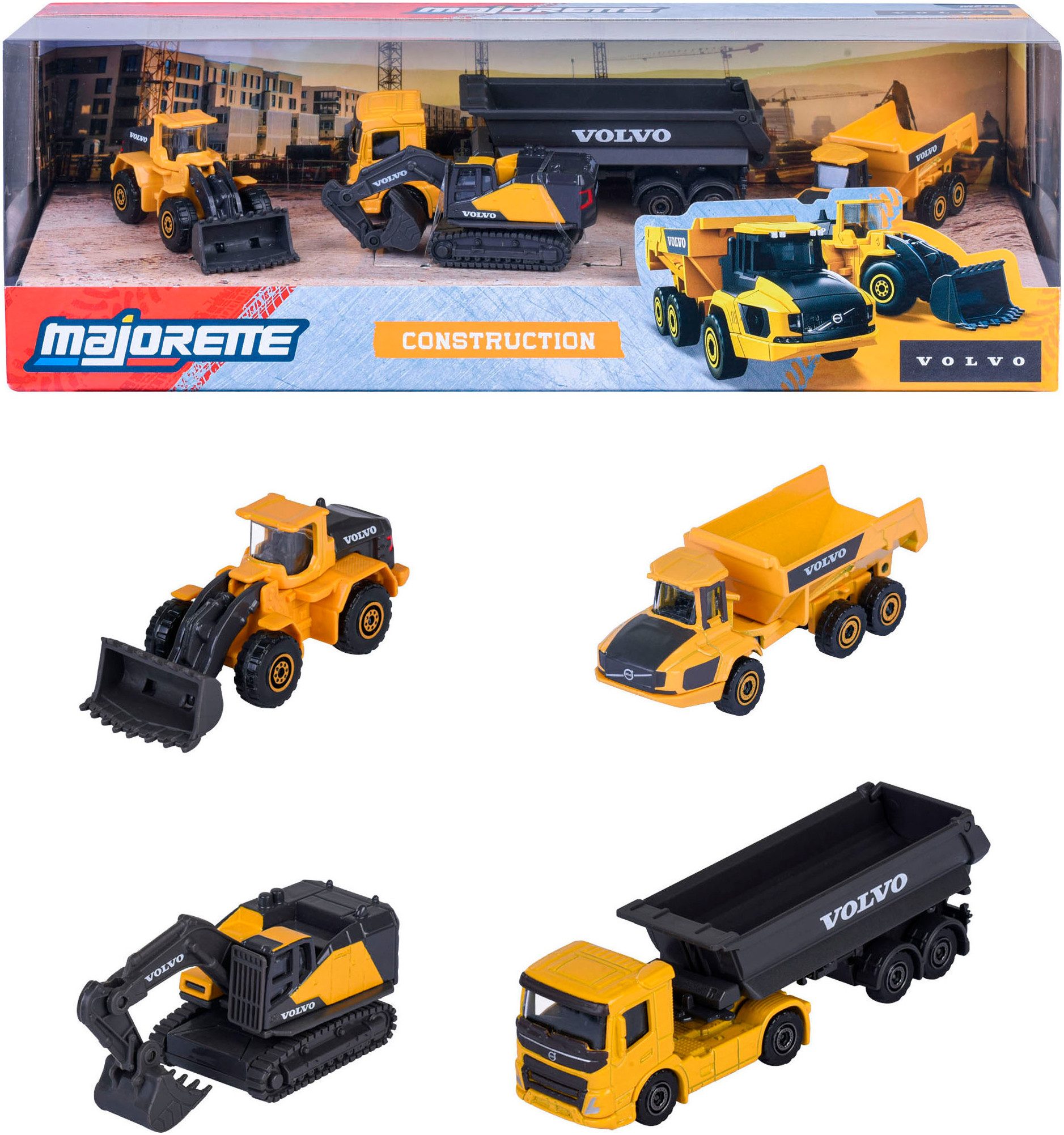 majORETTE Spielzeug-LKW Volvo Geschenkset - Baustellenfahrzeuge 4er, (Set, günstig online kaufen