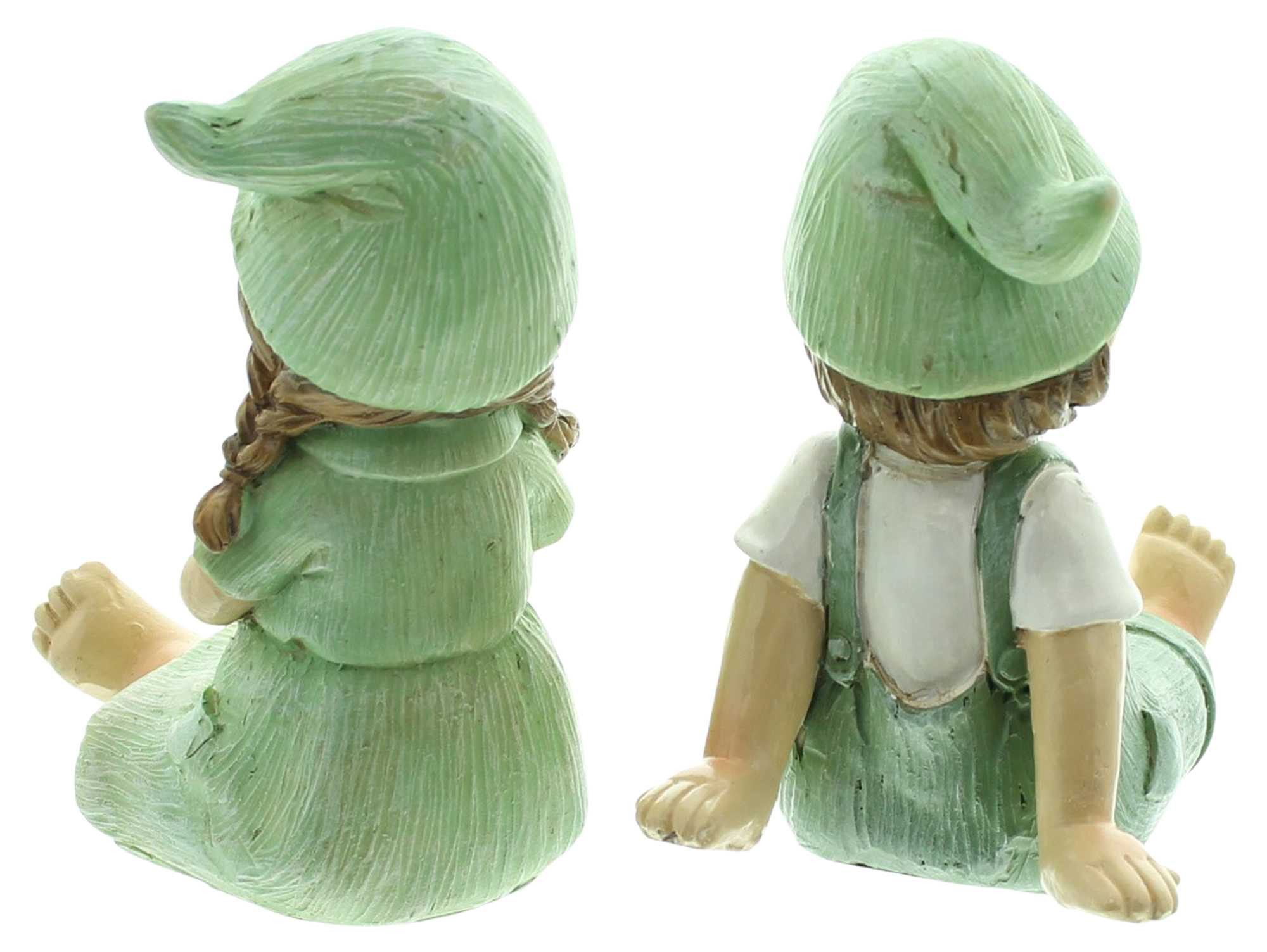 Dekoleidenschaft Dekofigur "Frühling" Junge und Mädchen, Gartendeko wetterfest für Draußen, Figur (2 St., im Set), Gartenfigur aus Polyresin, Figurenset – Bild 5 von 5
