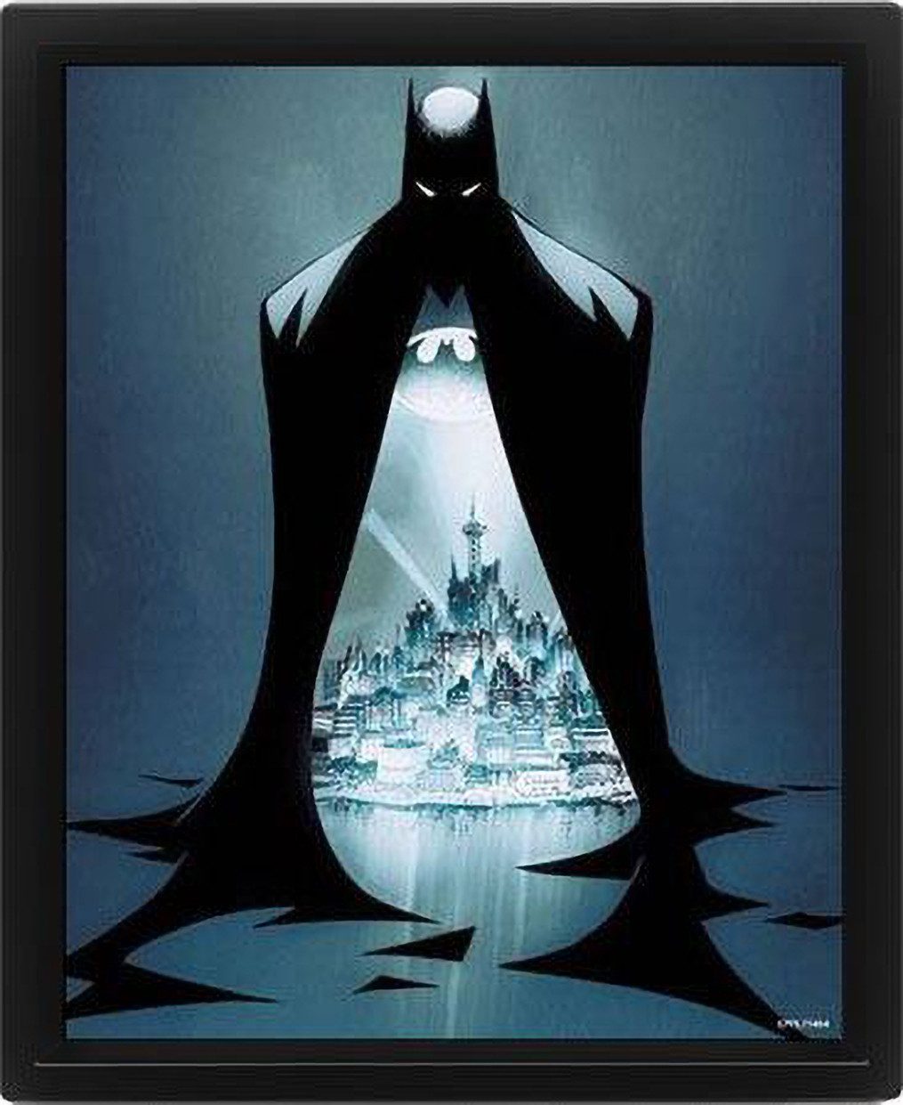 Pyramid International Einzelrahmen DC Comics 3D-Effekt Poster im Rahmen Batman Gotham 26 x 20 cm, für 1 Bilder (1 St), Hochwertige Verarbeitung für intensiven Tiefeneffekt