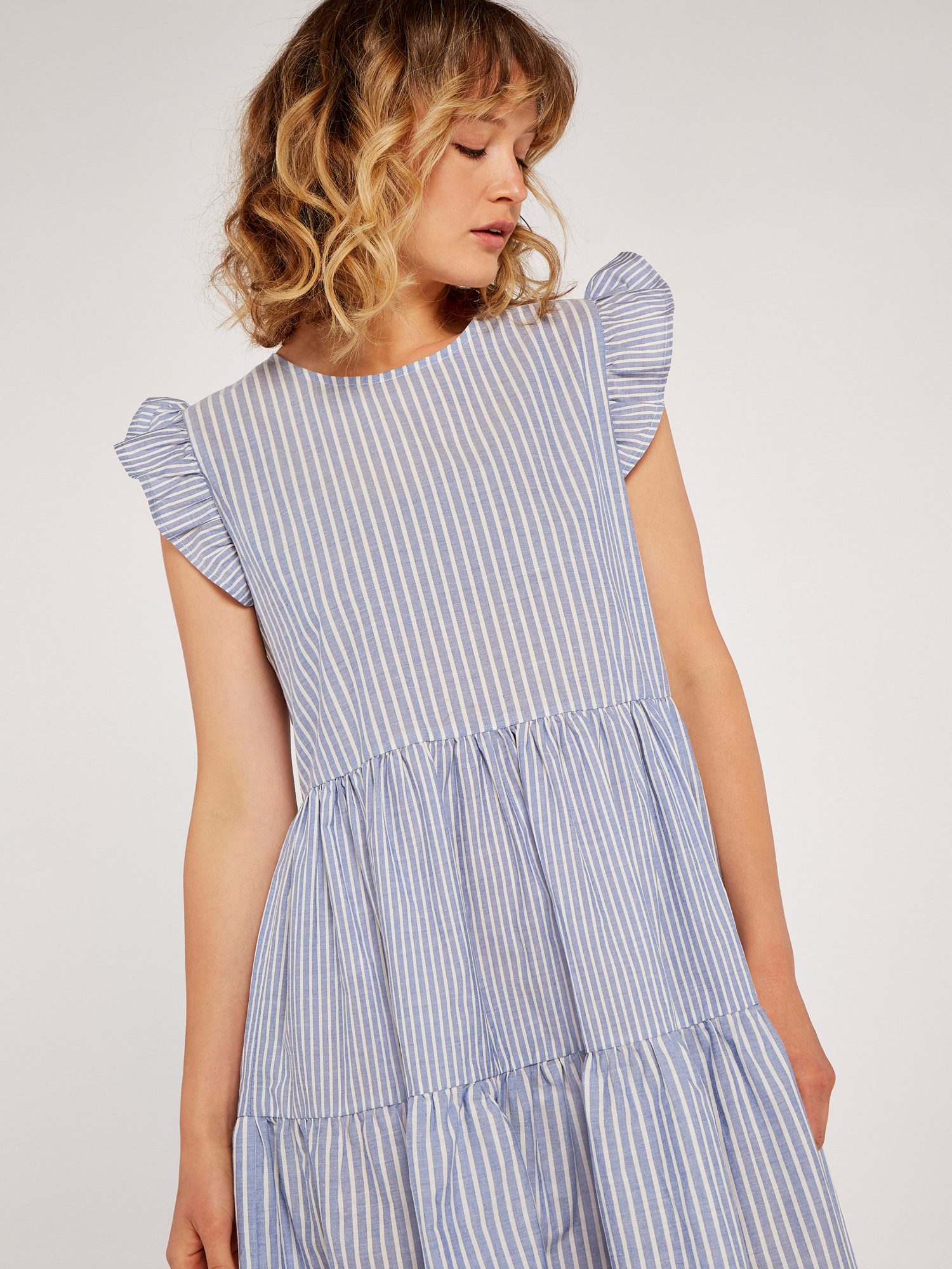 Apricot Minikleid Mix Stripe Lines Tiered günstig online kaufen