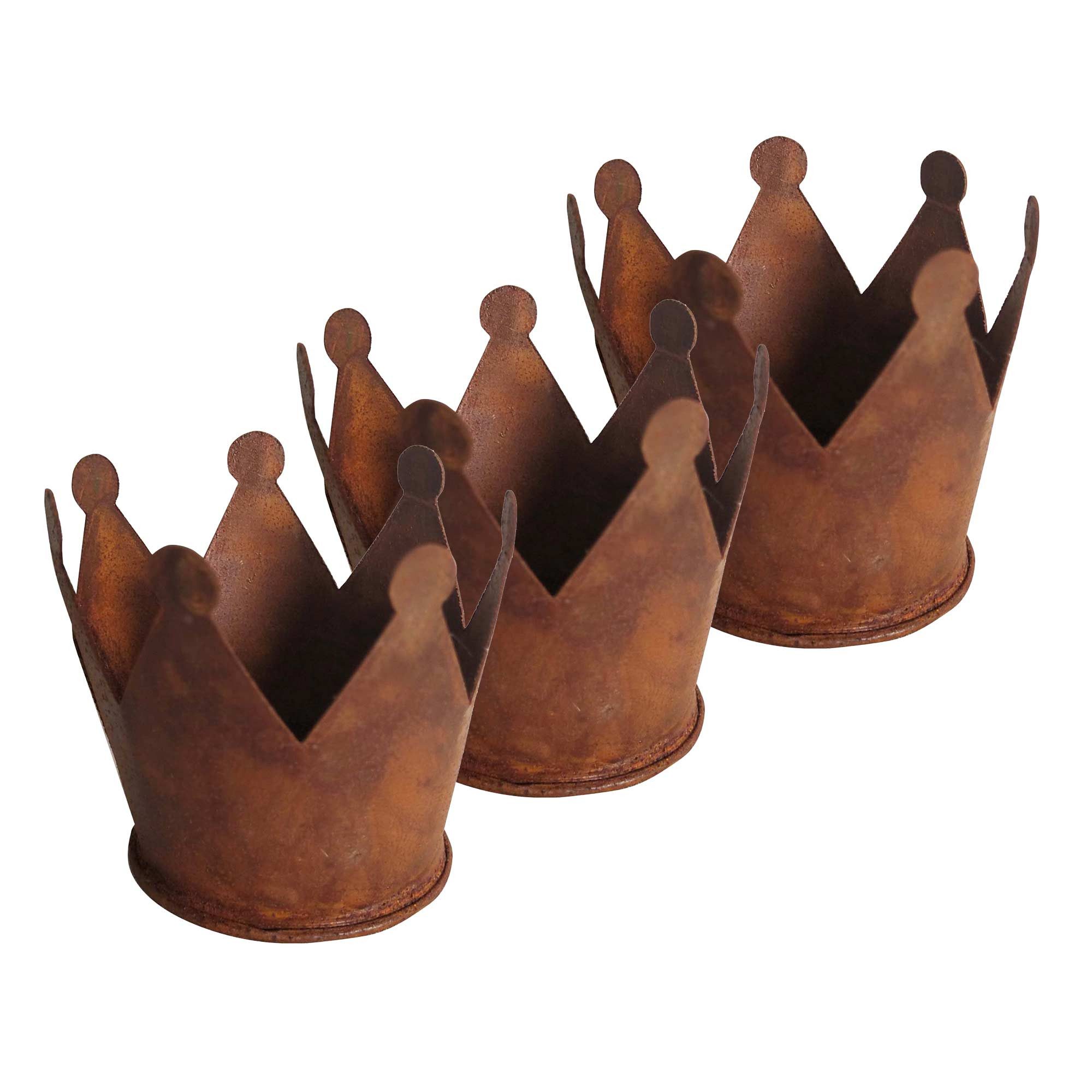 Dekofigur Krone Zink Rost Ø12 verschiedene Sets