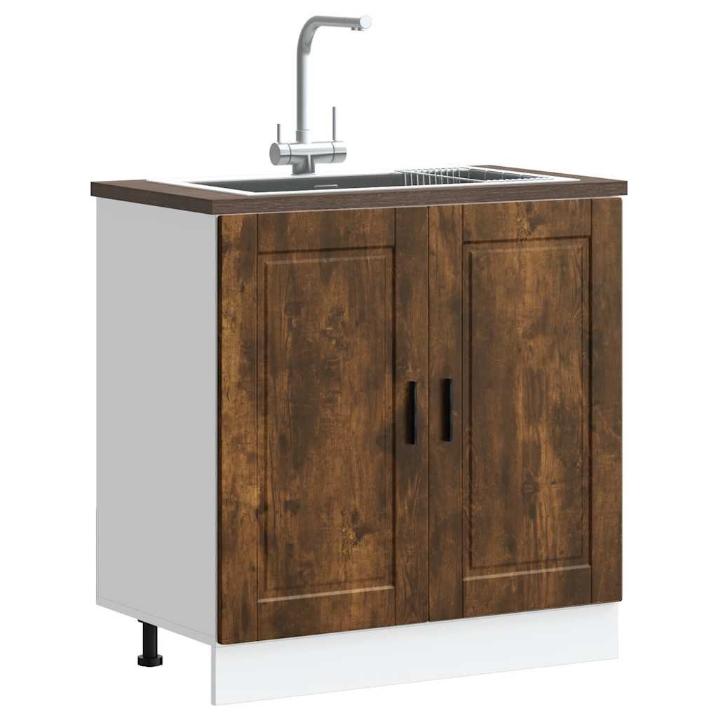 vidaXL Schrankmodule Spülenunterschrank Porto Räuchereiche 80x46x81,5 günstig online kaufen