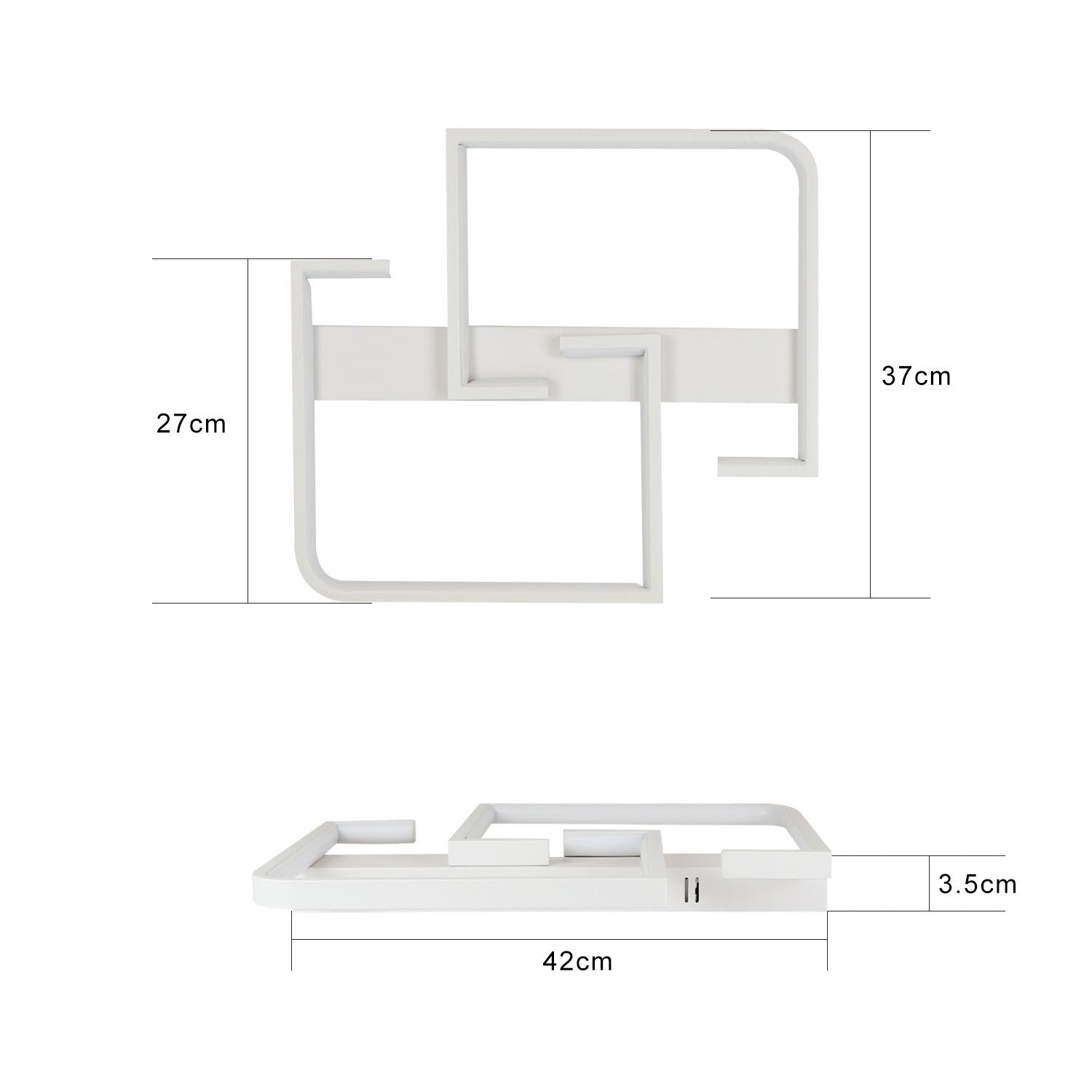 ZMH LED Deckenleuchte Rechteckige Deckenlampe 30*25*4.5cm Modern für Schlafzimmer Flur, Hochwertige Lampenperlen, LED fest integriert, 3000-6500k, LED fest inte – Bild 5 von 5