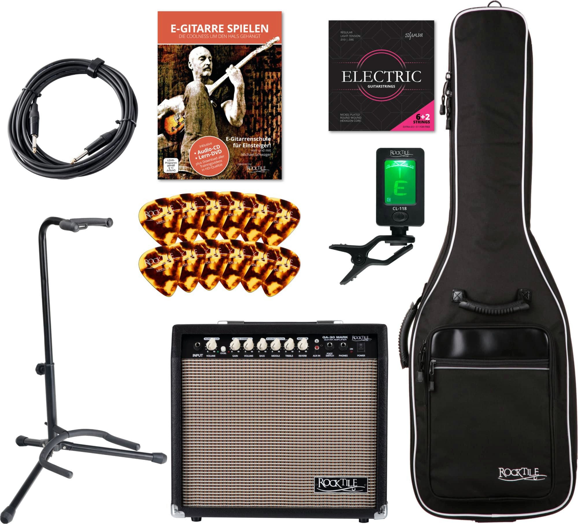 E-Gitarre - 8-teiliges Starter Set für E-Gitarre
