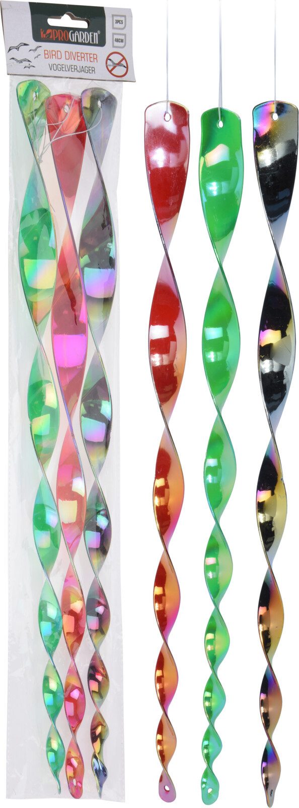 Koopman Windspiel Vogelschreck 9 Stück Windspirale Vogelabwehr Kunststoff Bunt (Set, 9 St., Packung), 9 Stk, Kunststoff, Reflektierend, Twister, Multicolor