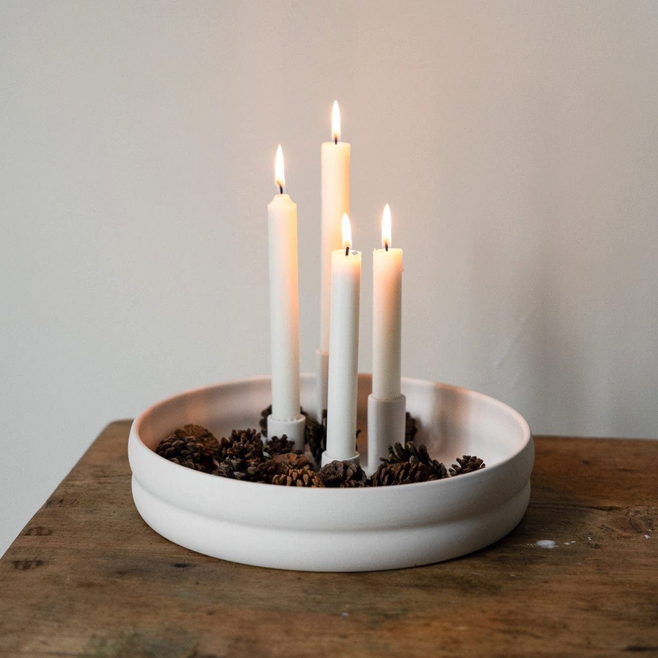 Storefactory Kerzenhalter Adventsschale Bolmen weiß für 4 Stabkerzen günstig online kaufen