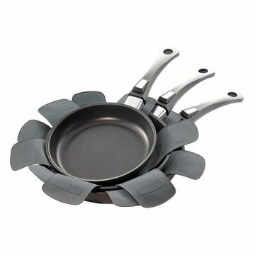 Berndes Bratpfanne Alu Induction 20 cm, Aluminium (Set, 3-tlg), Mit 2 Silikon-Pfannenschützern