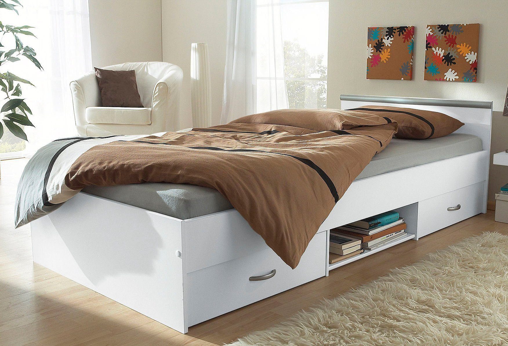 Parisot Funktionsbett Stauraumbett, in 2 Breiten, pflegeleichte Kunststoffoberfläche, mit extra Stauraum – Bild 2 von 5