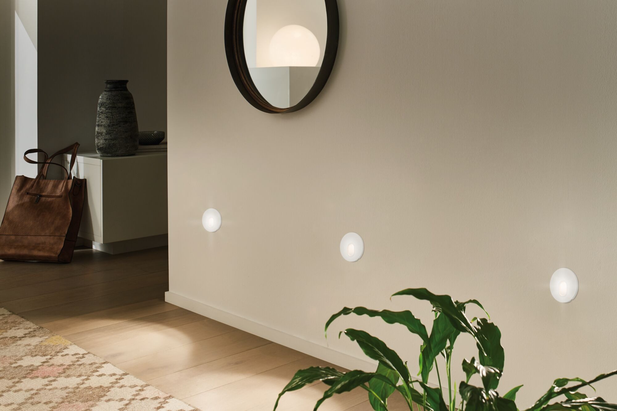 Paulmann LED Wandleuchte Einbauleuchte rund Weiß 1,7W, LED fest integriert, Warmweiß