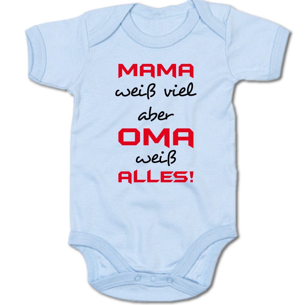 Kurzarmbody Mama weiß viel, aber Oma weiß alles!