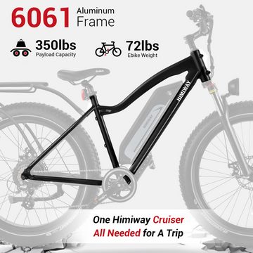 DOTMALL E-Bike E-Bike Himiway 48V 17,5Ah 25 Km/h, E-Mountainbike mit 250W Motor, 7 Gang