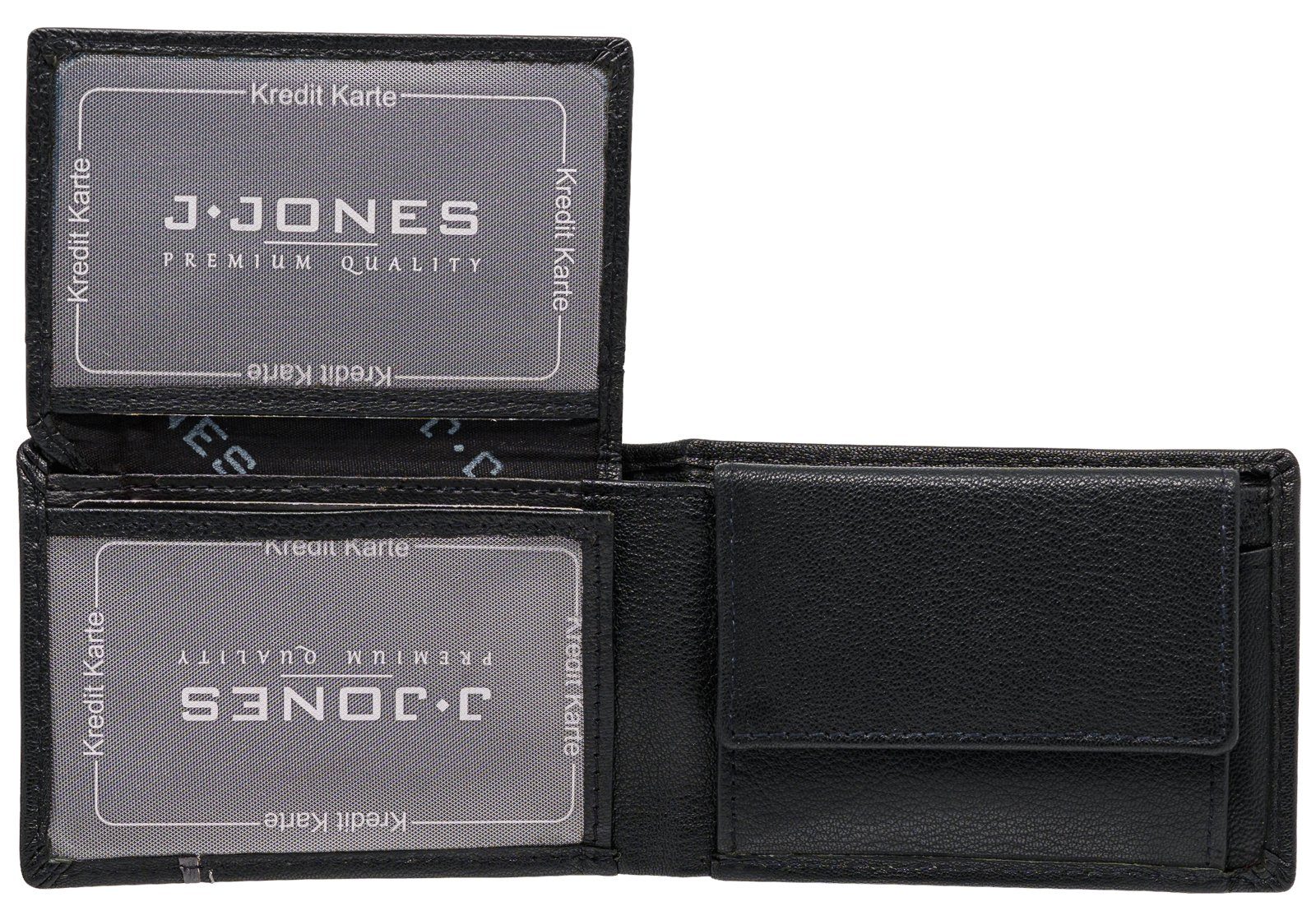 J.Jones Mini aus Nappaleder, mit und RFID Geldbörse handlich klein Schutz