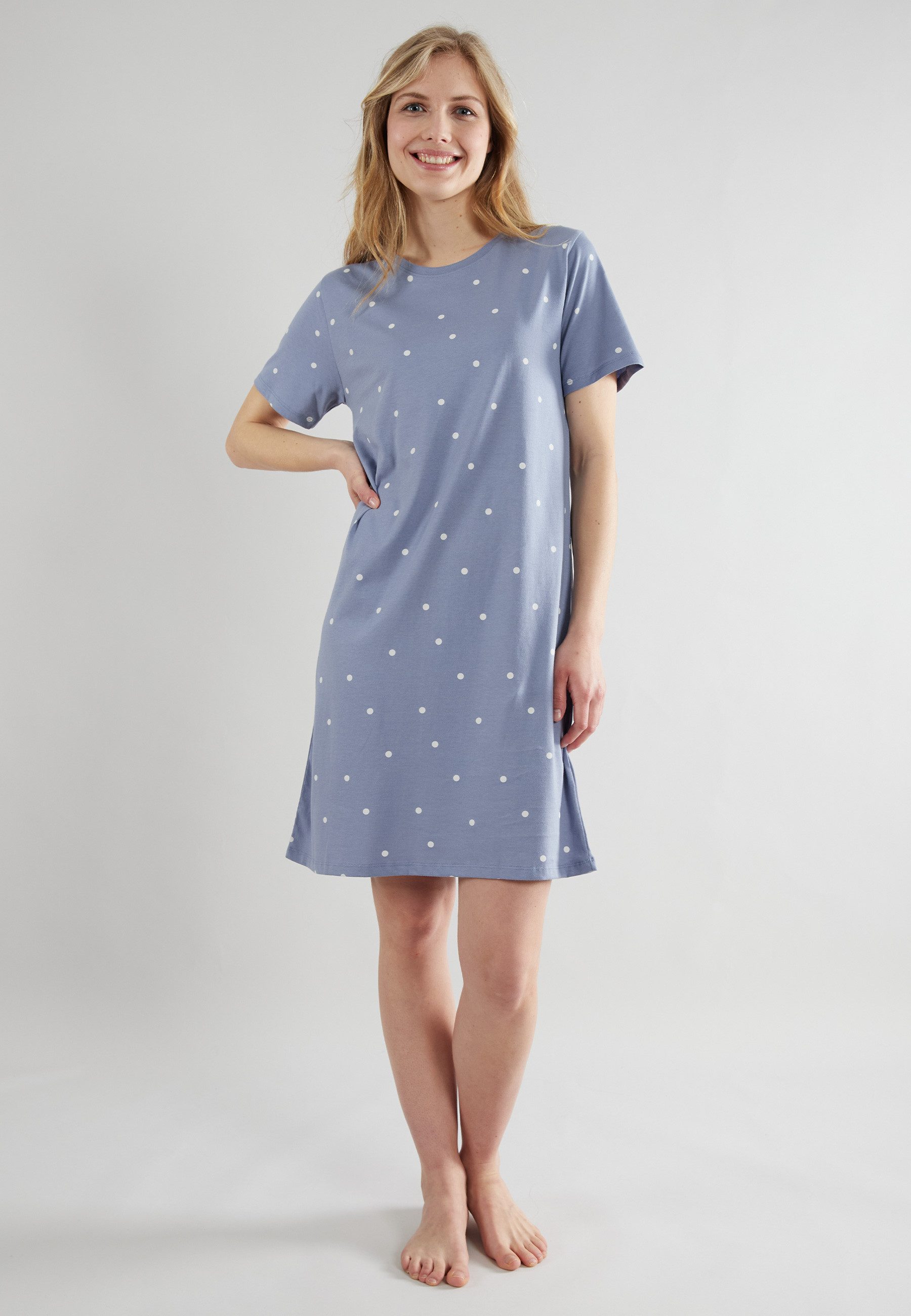 TOM TAILOR Nachthemd TOM TAILOR Damen Nachthemd blau gepunktet (1-tlg) günstig online kaufen
