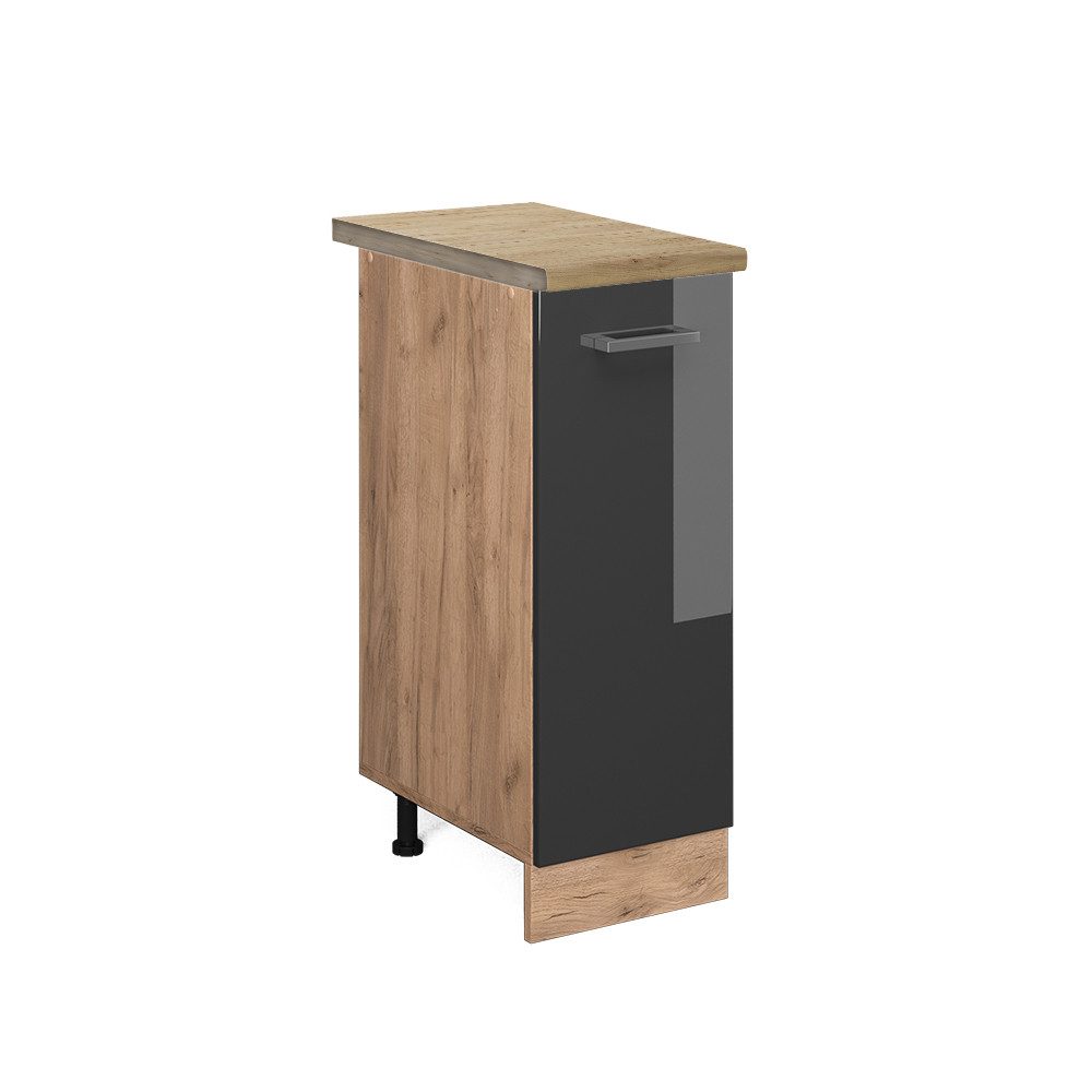 Vicco Apothekerschrank R-Line Anthrazit Hochglanz/Goldkraft Eiche 30 cm ohn günstig online kaufen