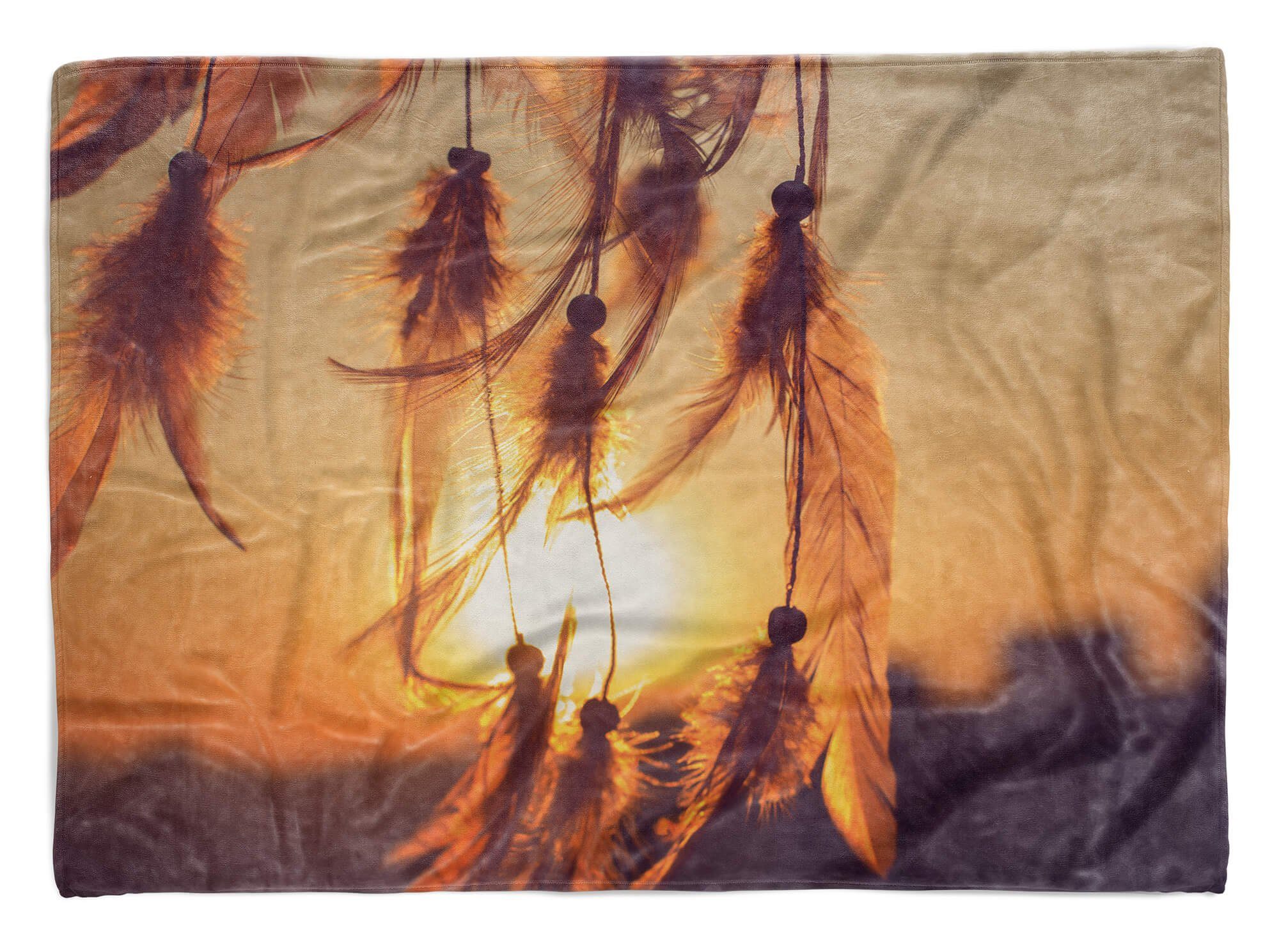 Kuscheldecke Sinus Saunatuch Baumwolle-Polyester-Mix Handtücher Traumfänger Fotomotiv Handtuch Sonnen, Handtuch Strandhandtuch Art mit (1-St),