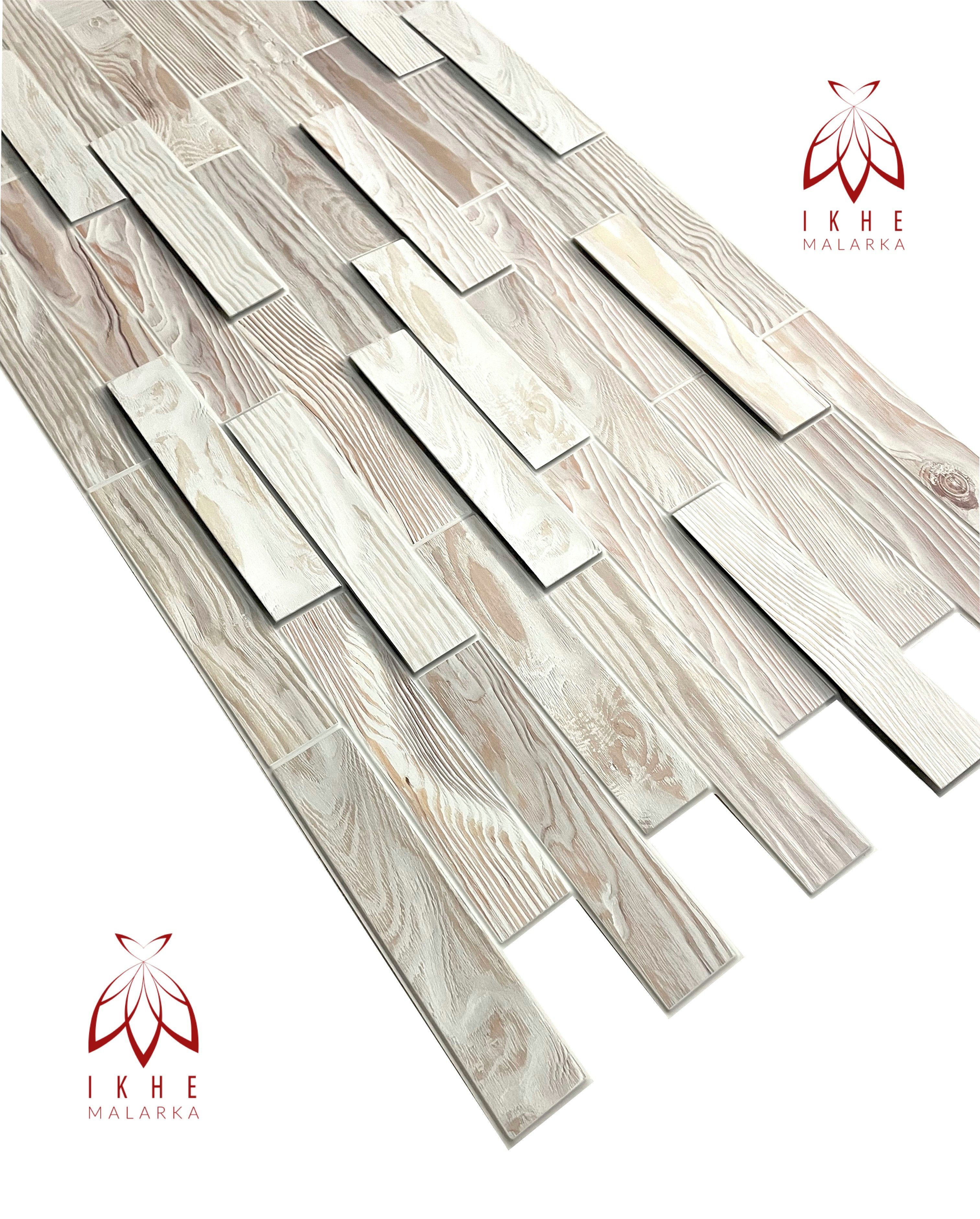 OF 4qm/10 PVC Bleched Stück 0,40 3D FLIESEN, Imitation qm, Wandpaneele WOOD 3D OAK Holz Wandpaneel IMITATION IKHEMalarka PVC-Verkleidung