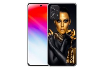 MuchoWow Handyhülle Make-up - Tasche - Gold - Luxus - Frau, Phone Case, Handyhülle Samsung Galaxy A53, Silikon, Schutzhülle