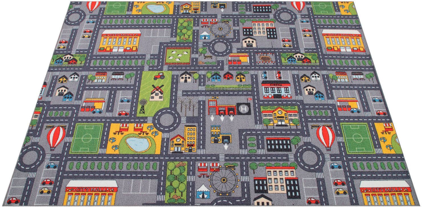 Paco Home Kinderteppich "Bino 577" rechteckig 4 mm Höhe Kurzflor, Straßen-S günstig online kaufen