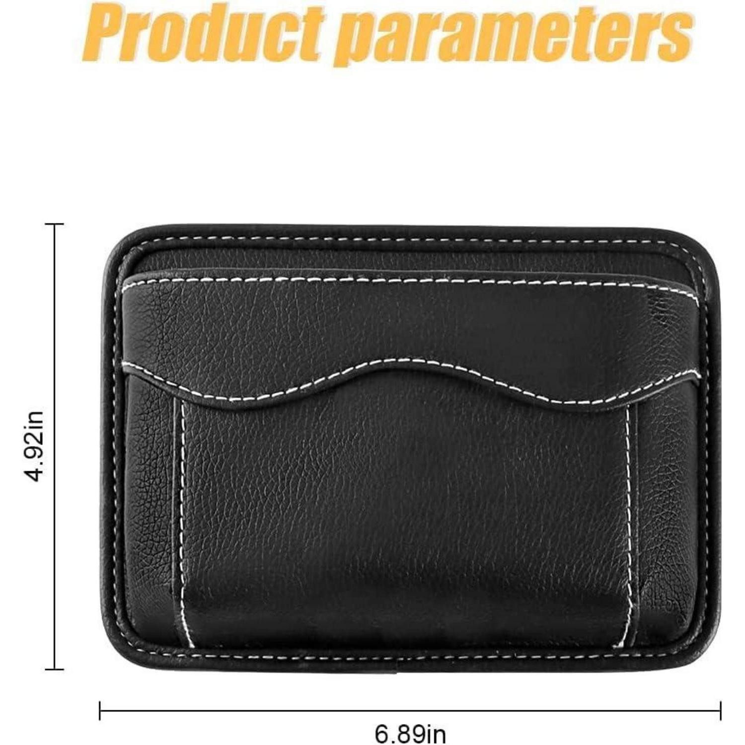 LuxusKollektion Auto-Rückenlehnentasche Seitentasche Autositz Mini-Organizer Leder Aufbewahrungstasche Schwarz