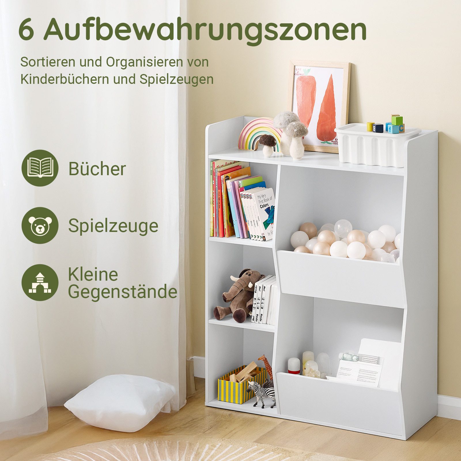 SoBuy Bücherregal KMB55, Montessori Regal Kinderregal Aufbewahrungsregal Sp günstig online kaufen