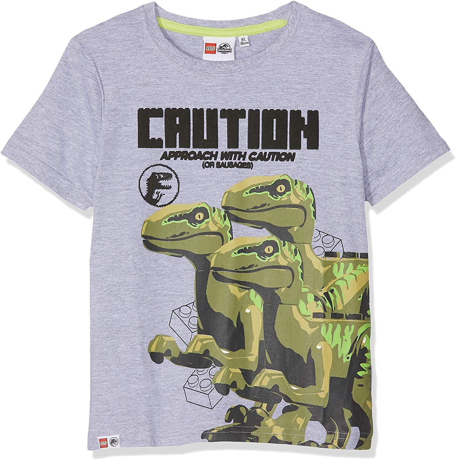 LEGO® Wear Print-Shirt 6 World 5 Jahre T-Shirt Grau Caution Jungen Jurassic LEGO 3 4