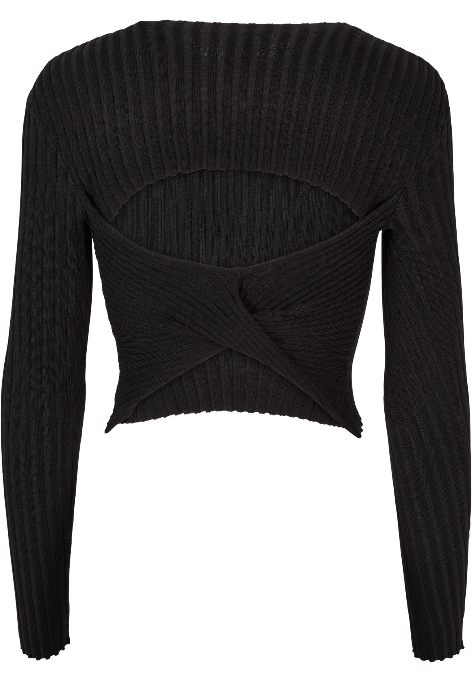 Rib Damen URBAN Ladies Twisted Knit Back Cropped (1 Sweater CLASSICS Sweater -tlg)