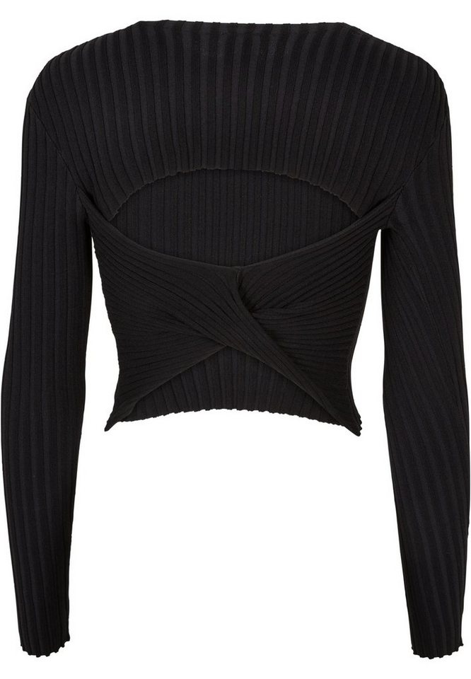 URBAN CLASSICS Sweater Damen Ladies Cropped Rib Knit Twisted Back Sweater (1 -tlg)